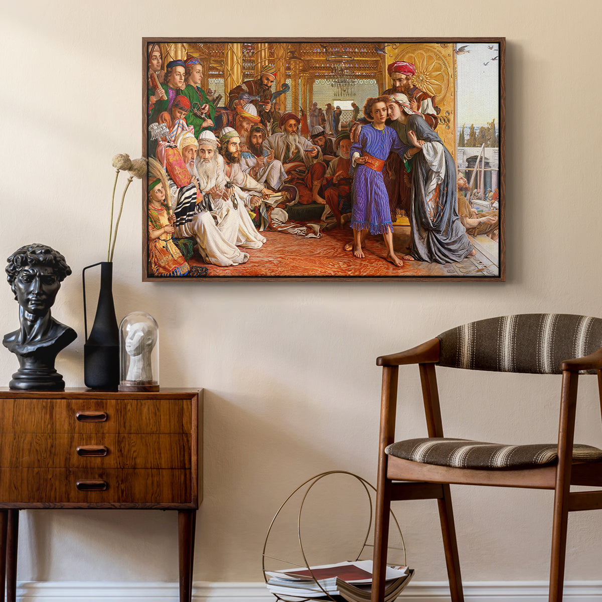 The Finding of the Saviour in the Temple, 1854-1860 - Floater Framed Canvas Print