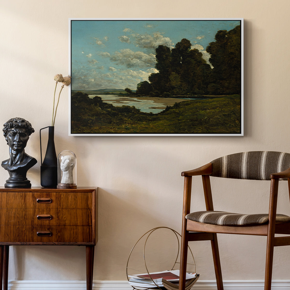 The River Loire at Nevers, 1901 - Floater Framed Canvas Print