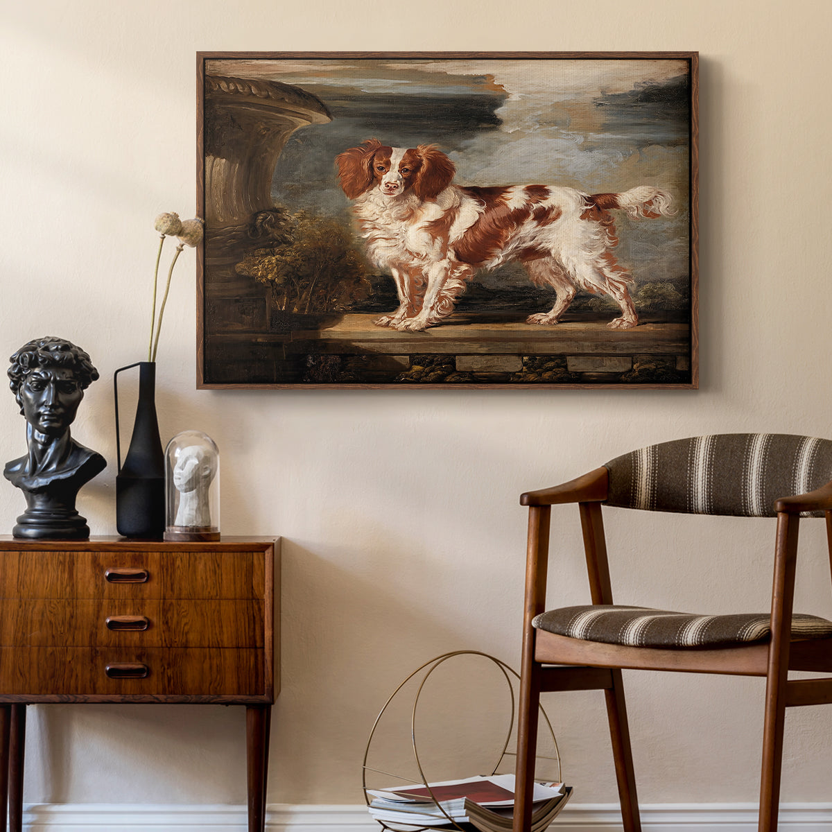 Portrait of Dash, a Favourite Spaniel, Property of Lady Frances Vane-Tempest, 1819 - Floater Framed Canvas Print