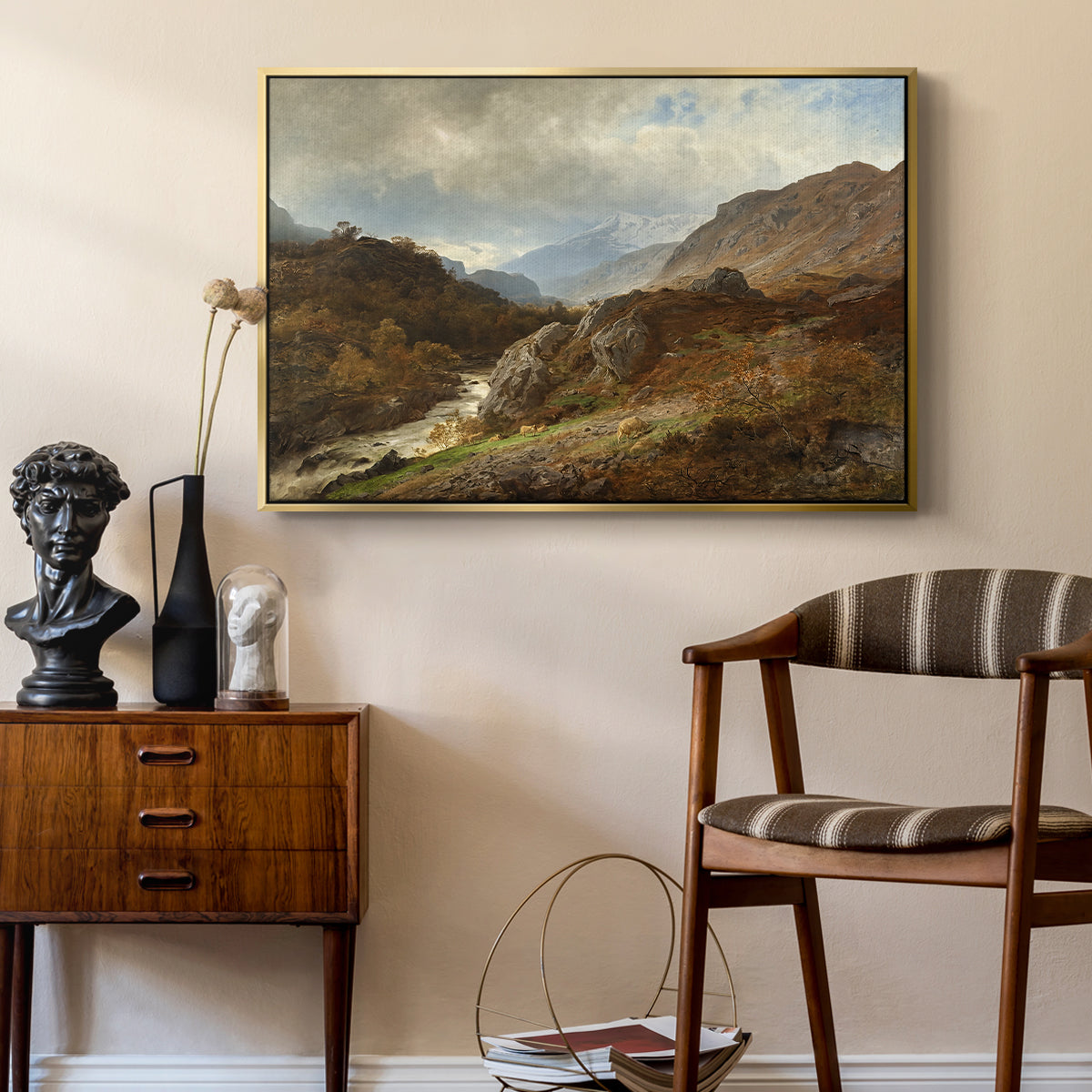 Mountain Landscape, 1864 - Floater Framed Canvas Print