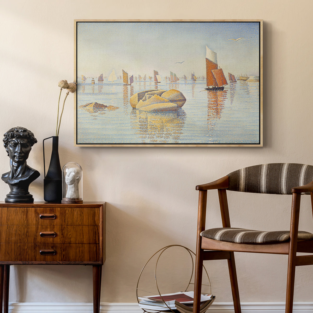 Concarneau, Quiet Morning, Opus 219, 1891 - Floater Framed Canvas Print