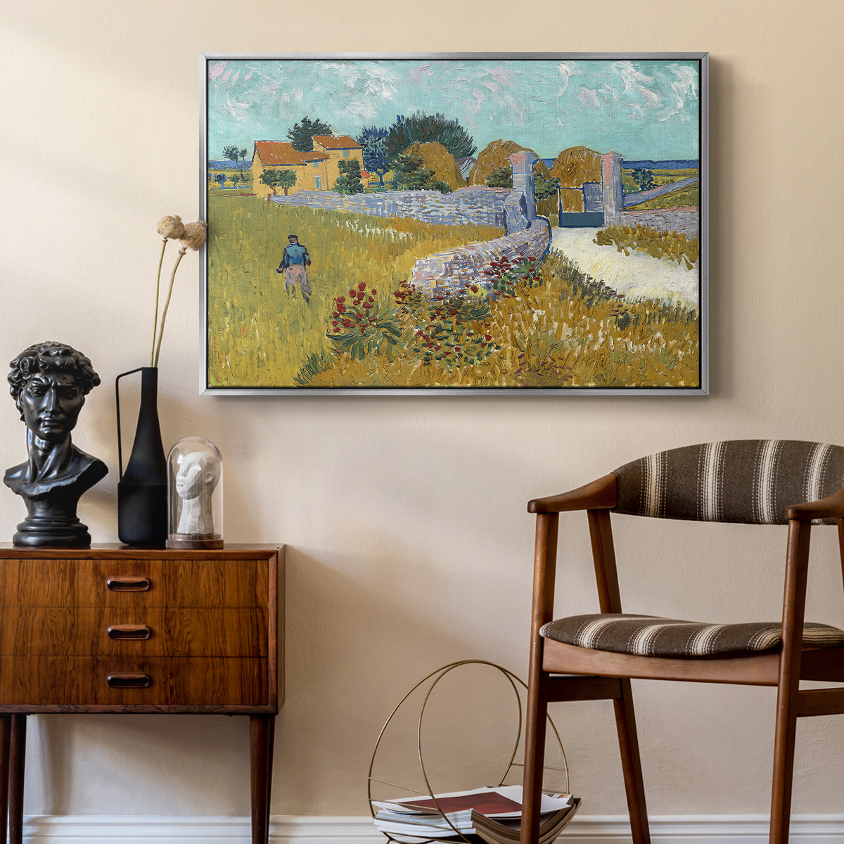 Farmhouse in Provence, 1888 - Floater Framed Canvas Print