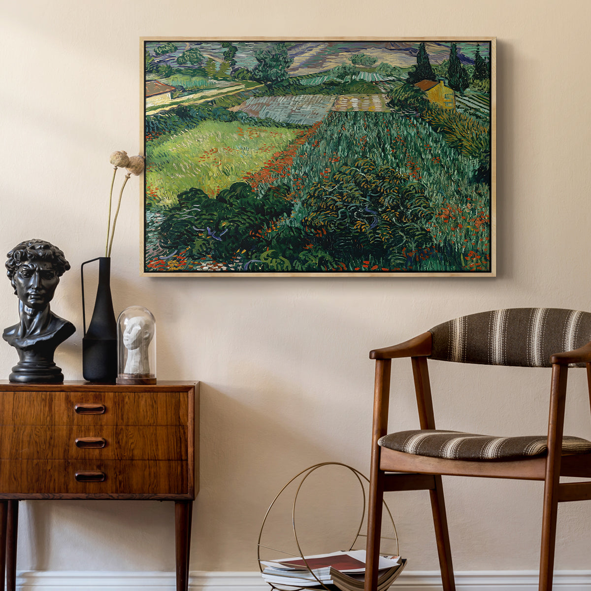 Field with Poppies, Saint-Rémy, 1889 - Floater Framed Canvas Print