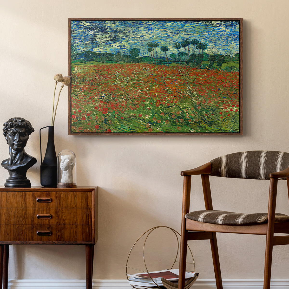 Field with Poppies, 1889 - Floater Framed Canvas Print