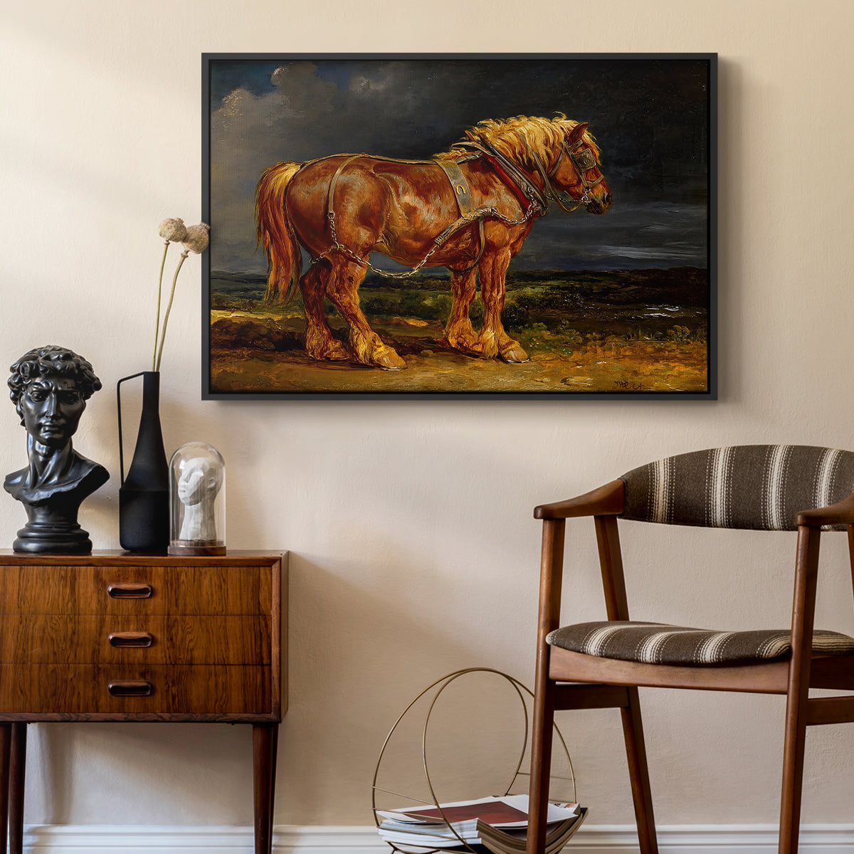 The Shire Horse Elephant in an Extensive Landscape, c. 1850s - Floater Framed Canvas Print