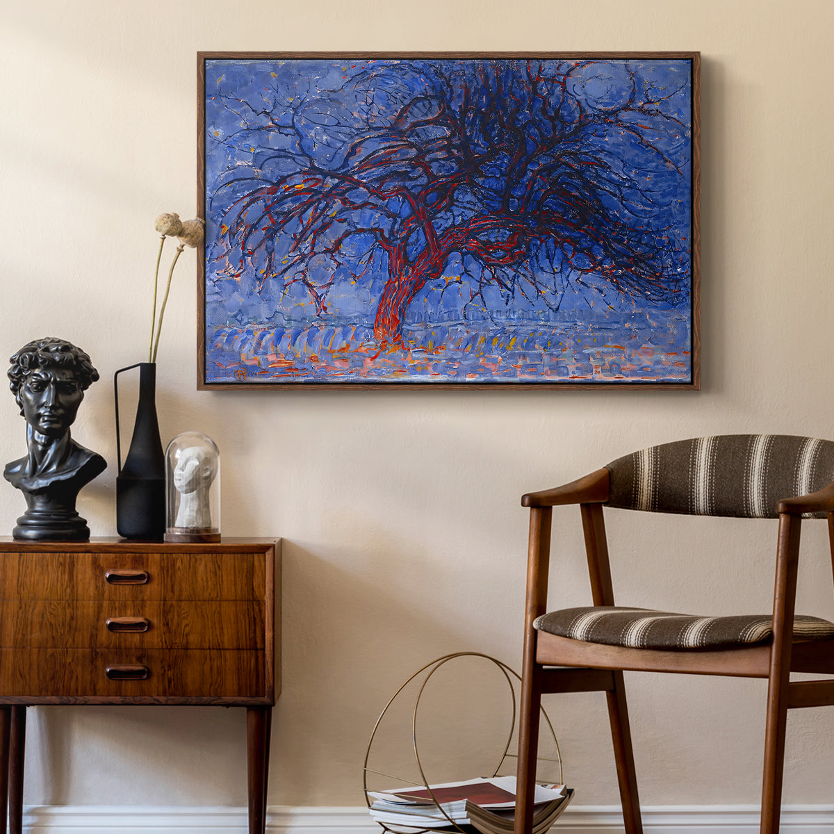 The Red Tree, 1909 - Floater Framed Canvas Print