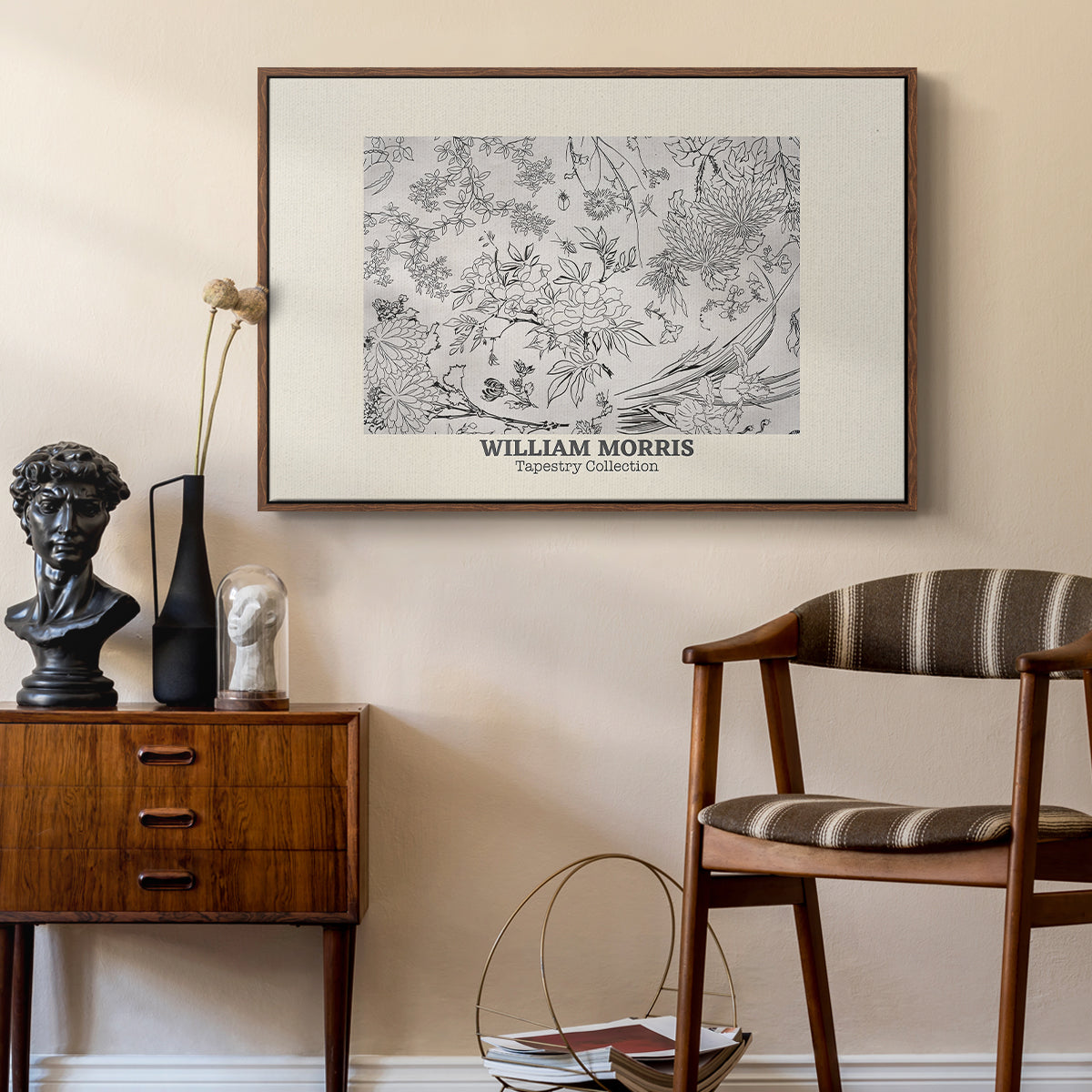 Fleurs, 1866 (Morris Inspired) - Floater Framed Canvas Print
