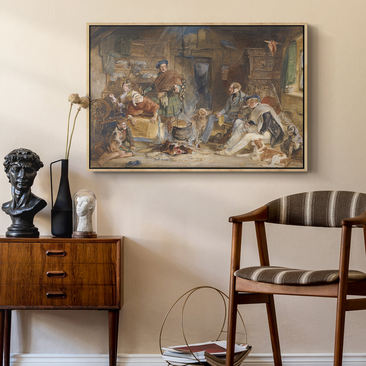 Highland Hospitality, 1832 - Floater Framed Canvas Print