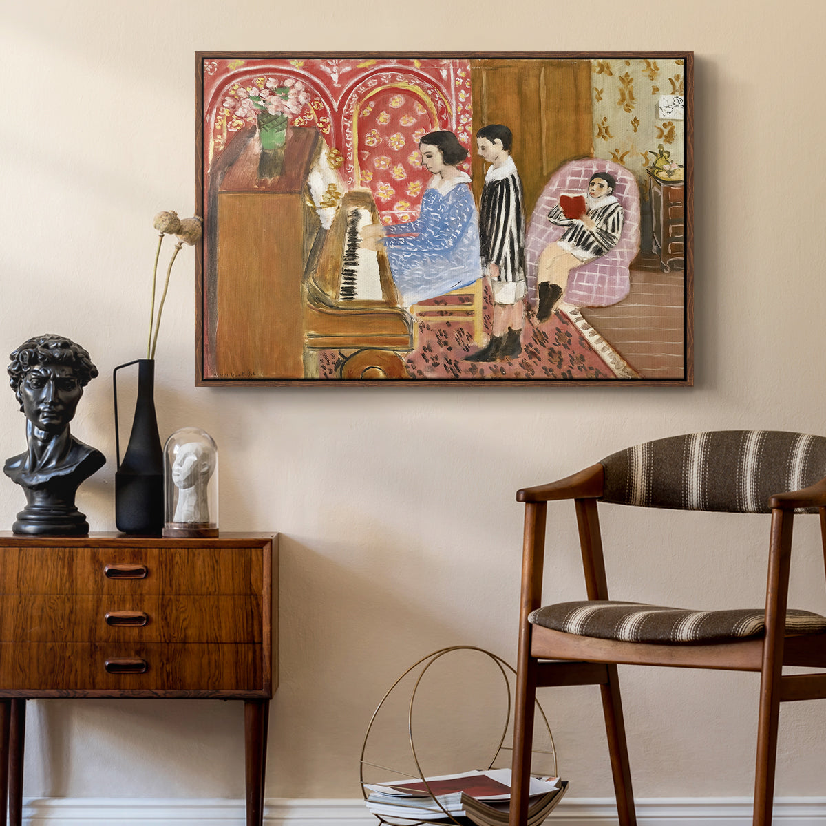 The Piano Lesson, 1923 - Floater Framed Canvas Print