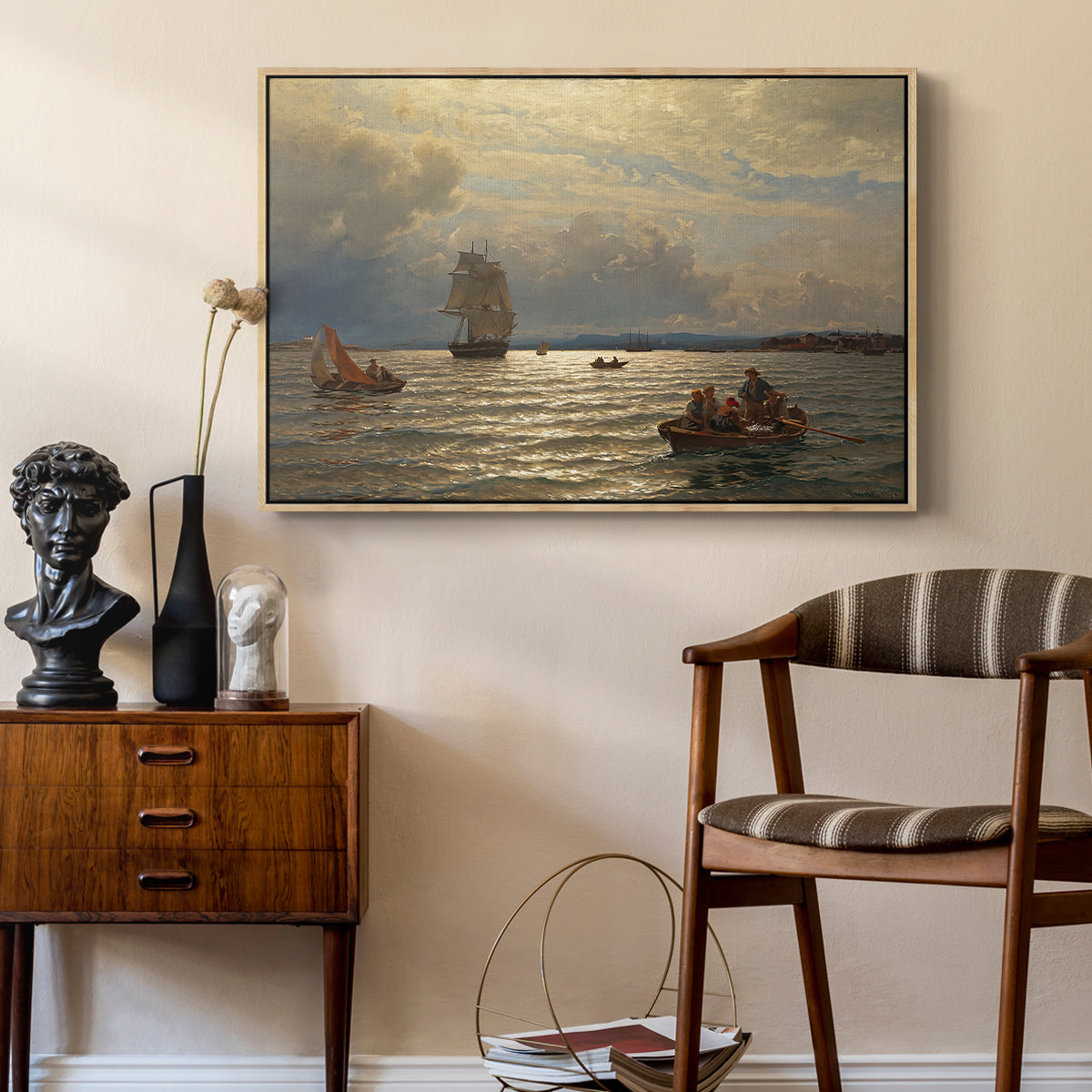 From the Inlet of Oslo, 1874 - Floater Framed Canvas Print