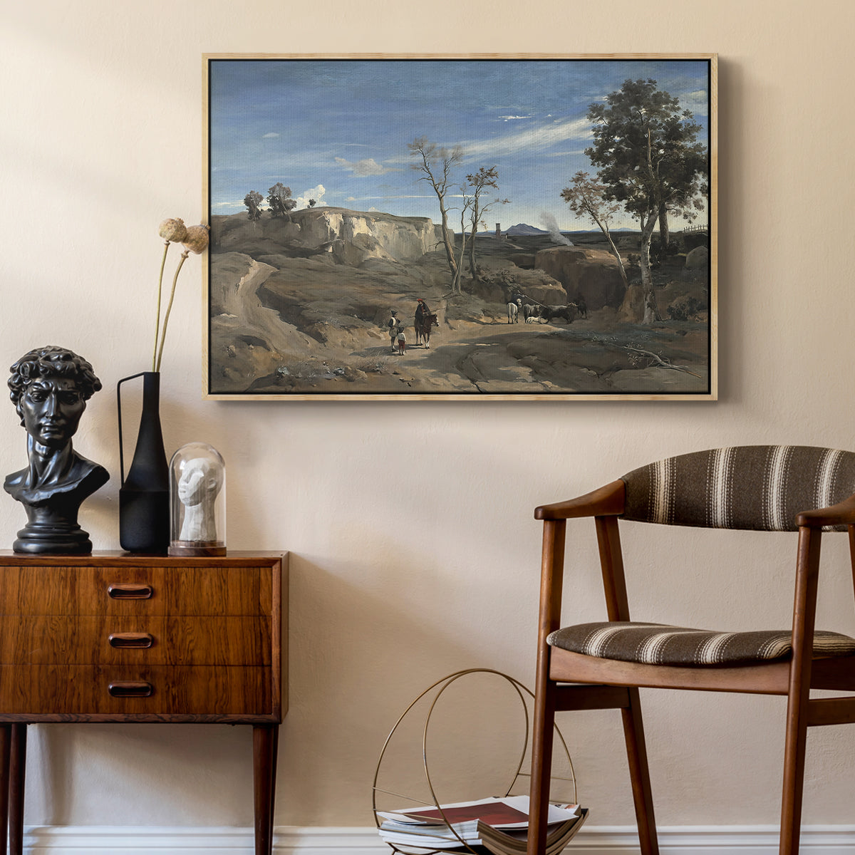 La Cervara, the Roman Campagna, c. 1830-1831 - Floater Framed Canvas Print