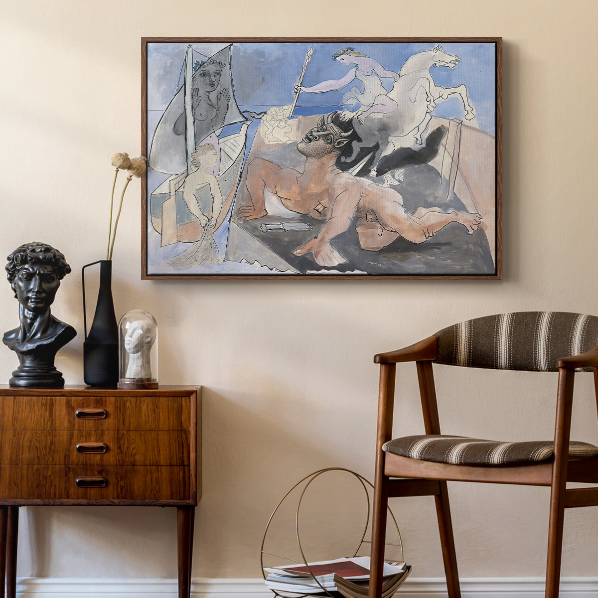 Composition with Minotaur, 1936 - Floater Framed Canvas Print