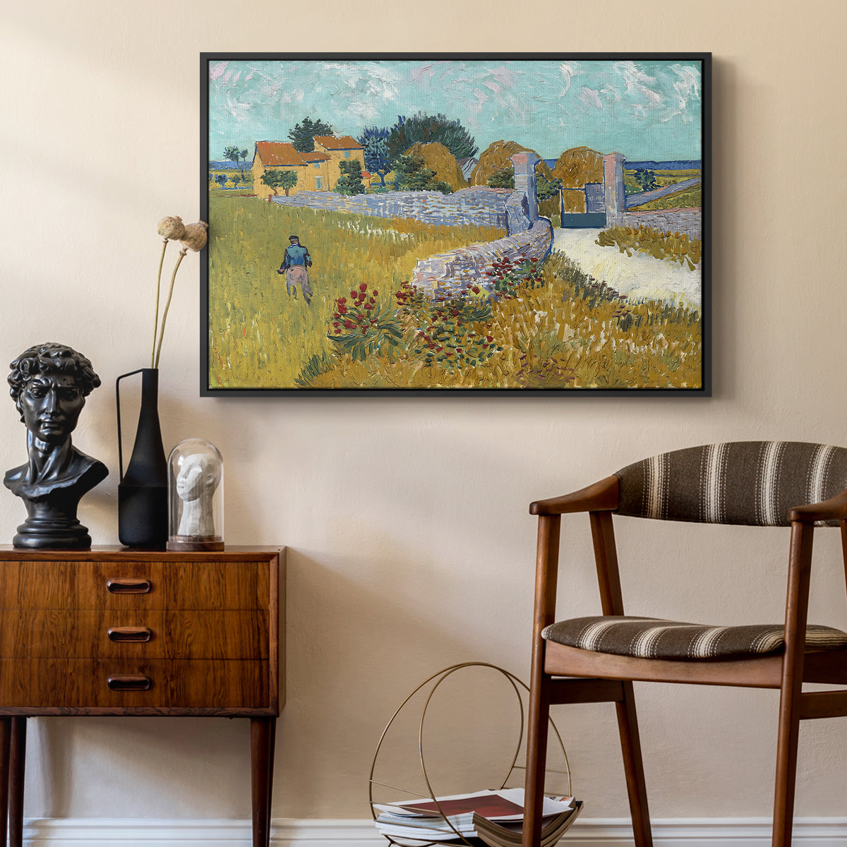Farmhouse in Provence, 1888 - Floater Framed Canvas Print