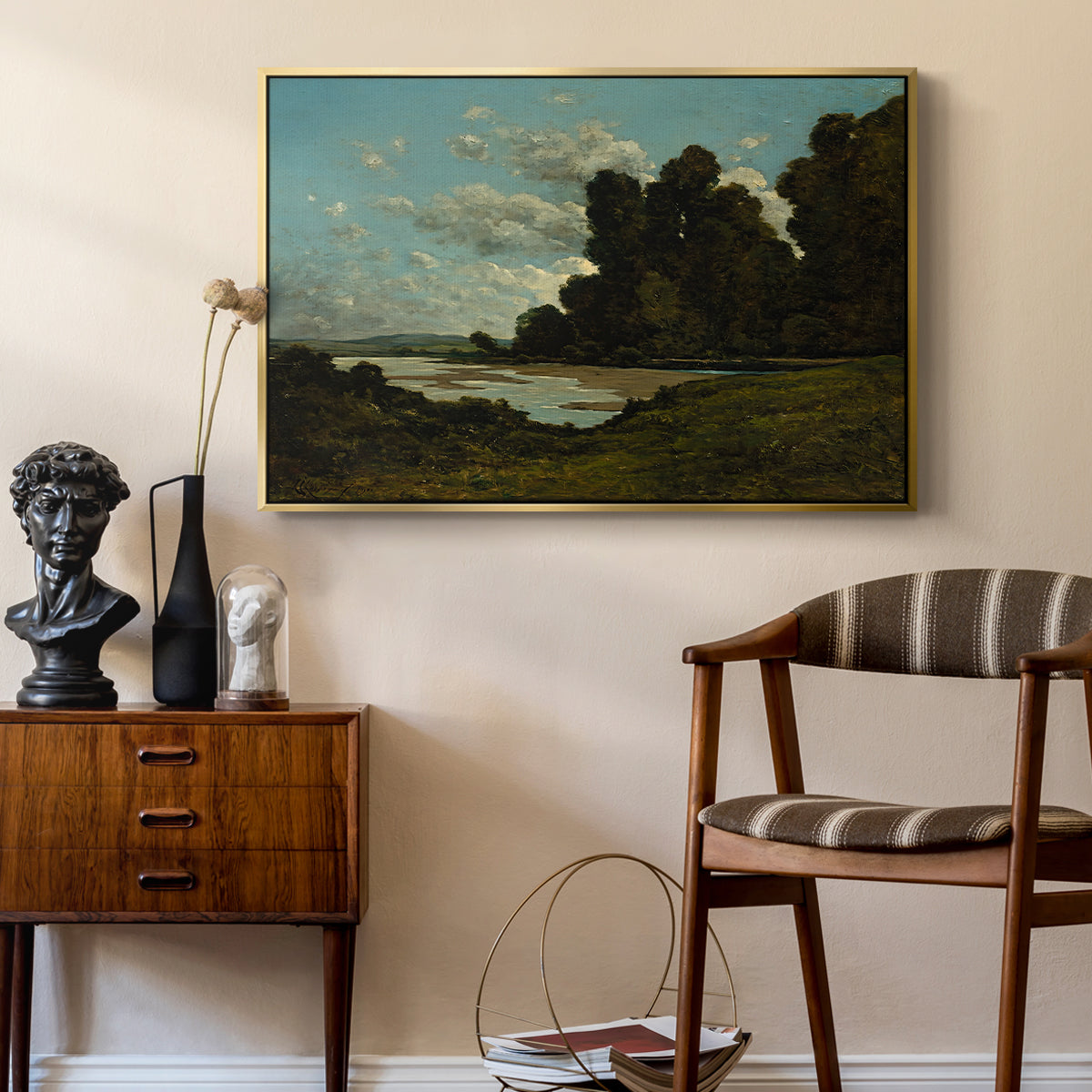 The River Loire at Nevers, 1901 - Floater Framed Canvas Print
