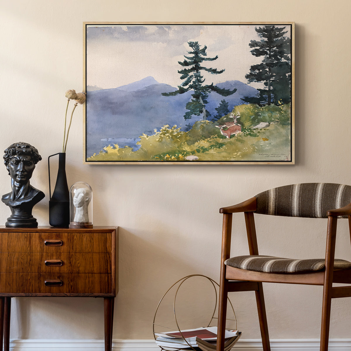 North Woods Club, Adirondacks, 1892 - Floater Framed Canvas Print