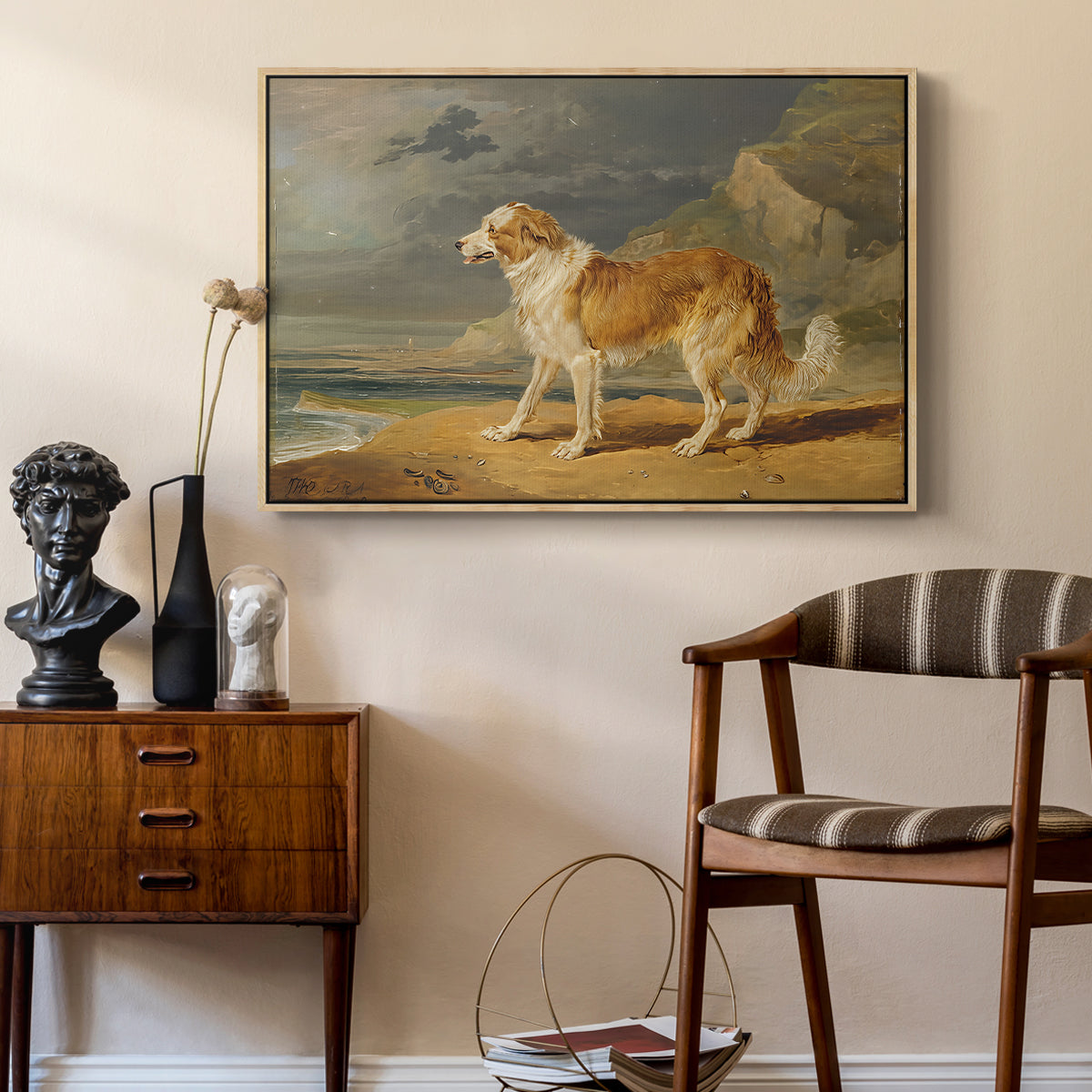 Rough-Coated Collie, 1809 - Floater Framed Canvas Print