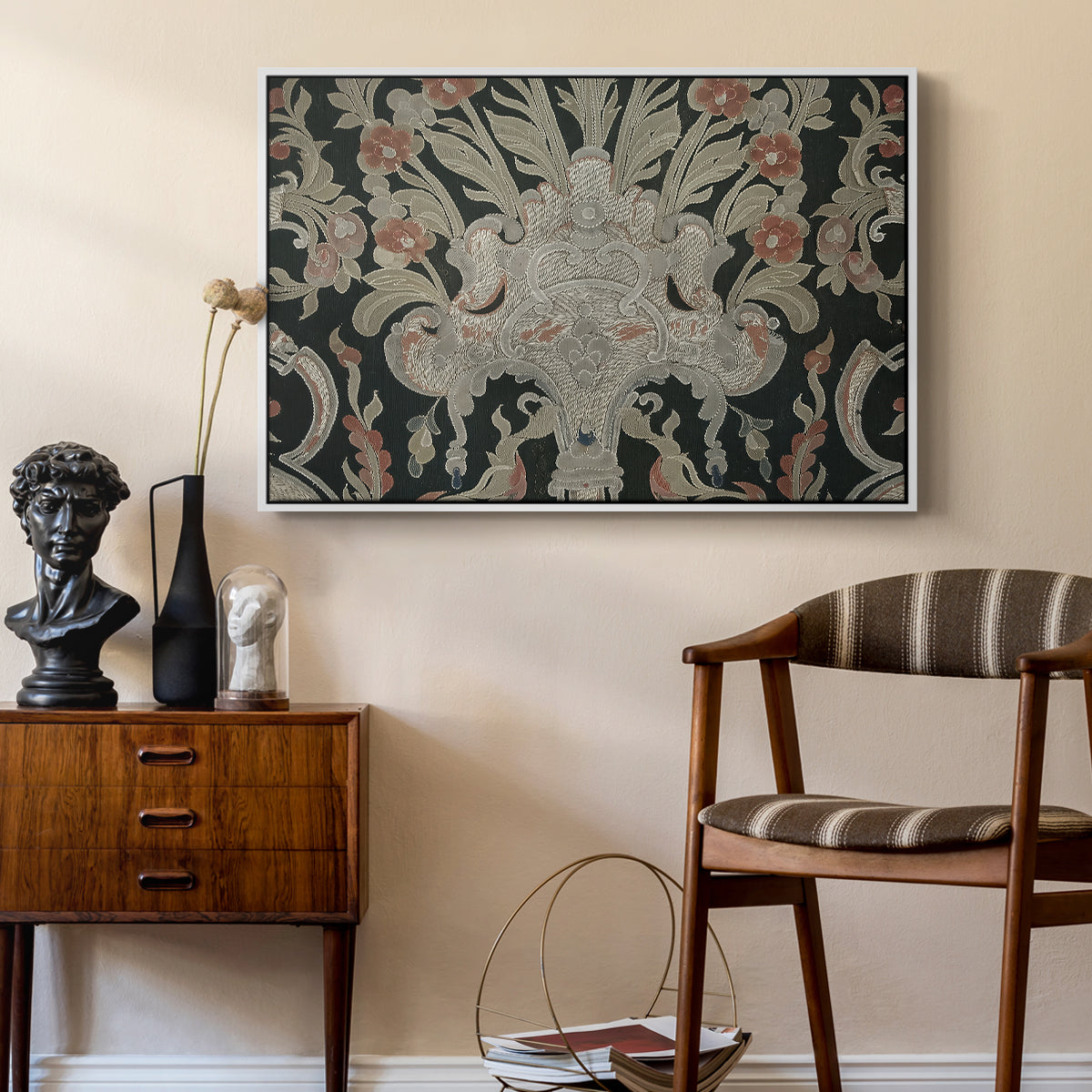 Hanging (Printed Textile), c. 18th Century - Floater Framed Canvas Print