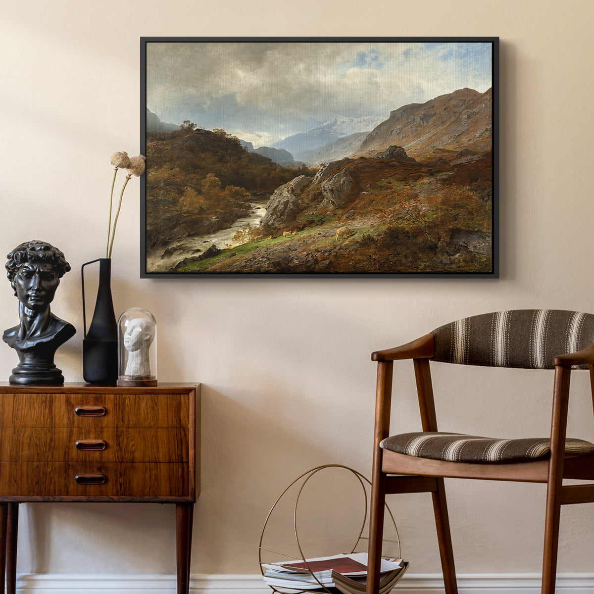 Mountain Landscape, 1864 - Floater Framed Canvas Print