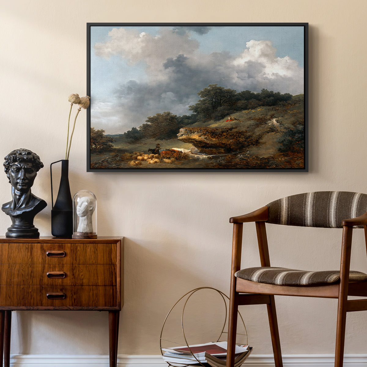 The Watering Place, c. 1765 - Floater Framed Canvas Print