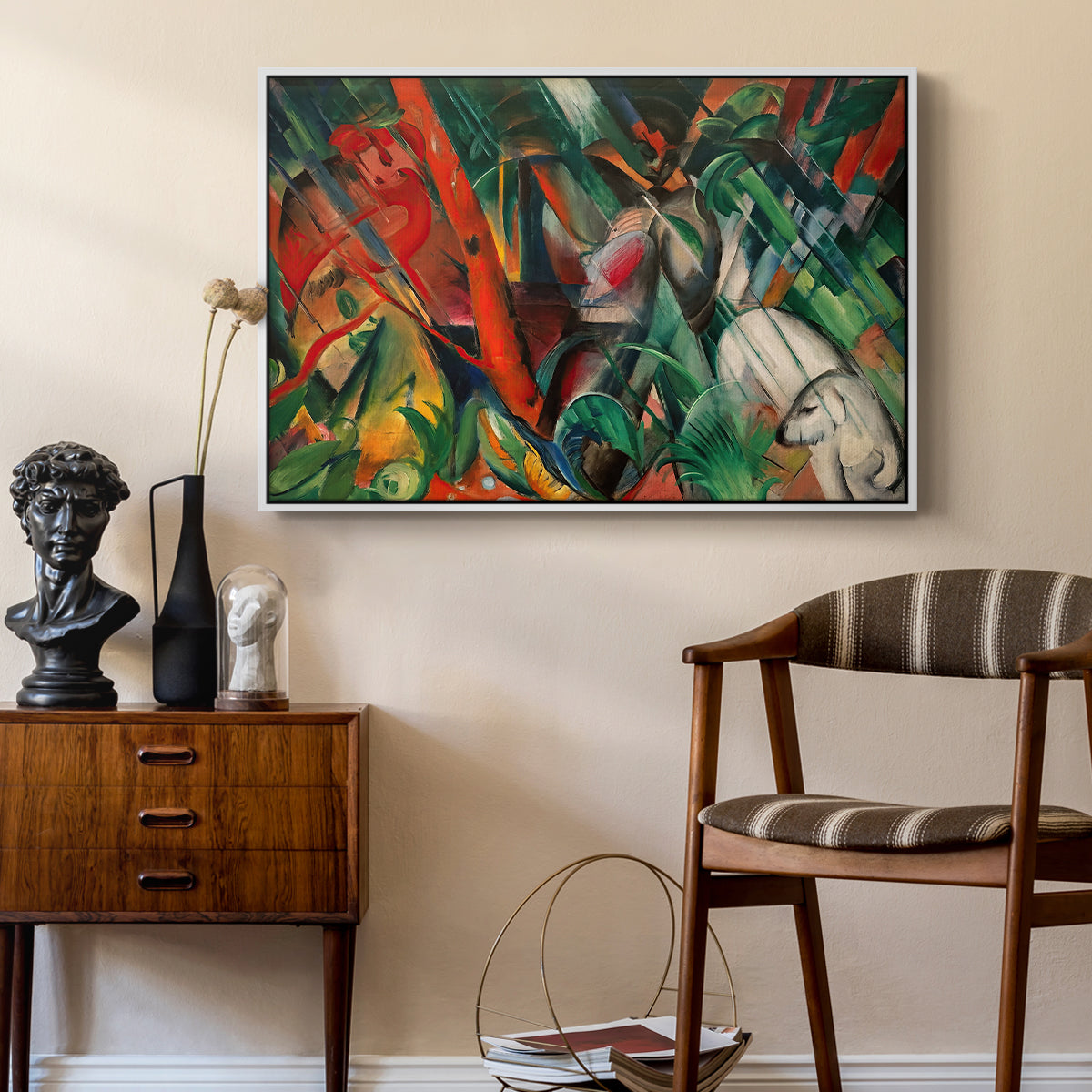 In the Rain, 1912 - Floater Framed Canvas Print