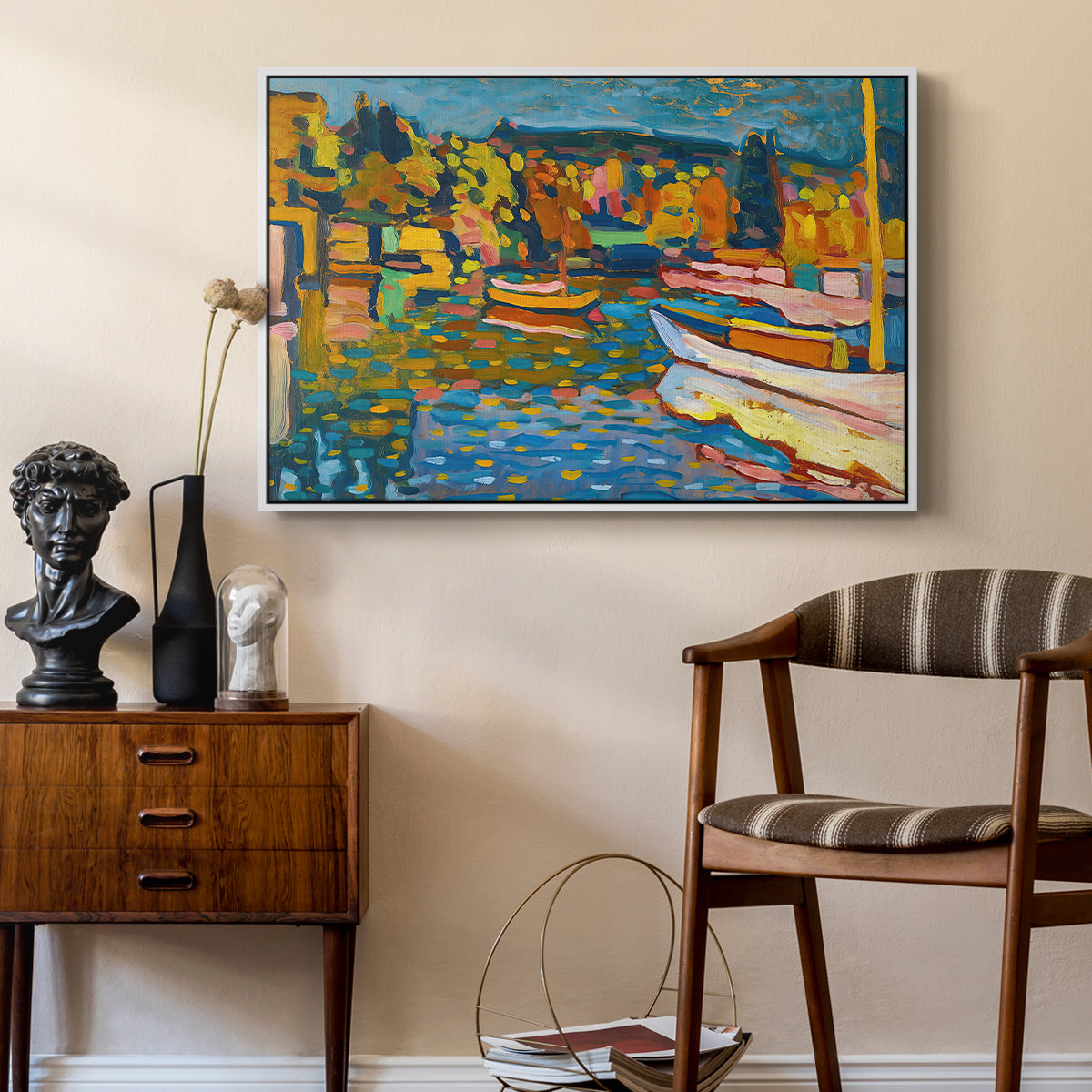 Study for Autumn Landscape with Boats, 1908 - Floater Framed Canvas Print