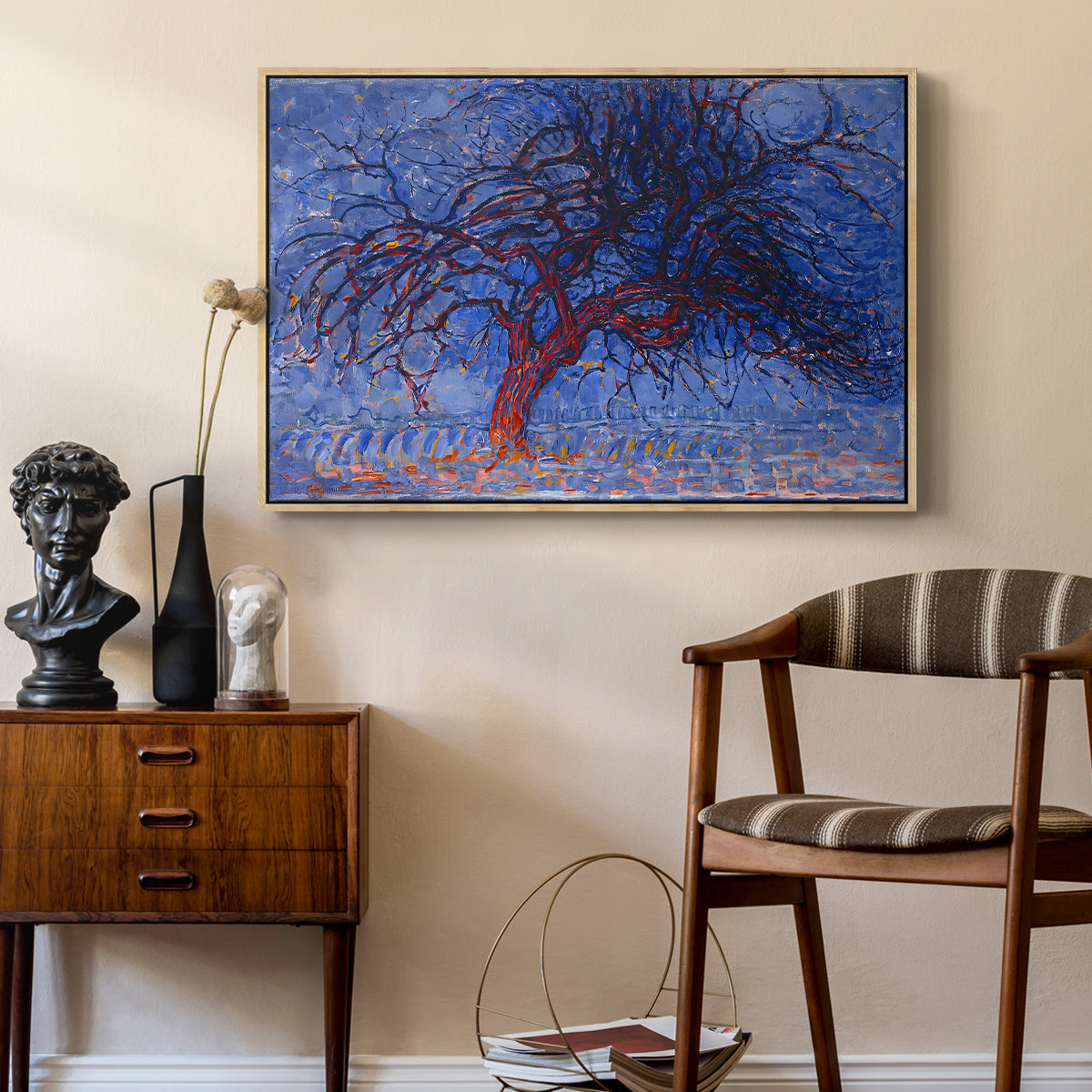 The Red Tree, 1909 - Floater Framed Canvas Print