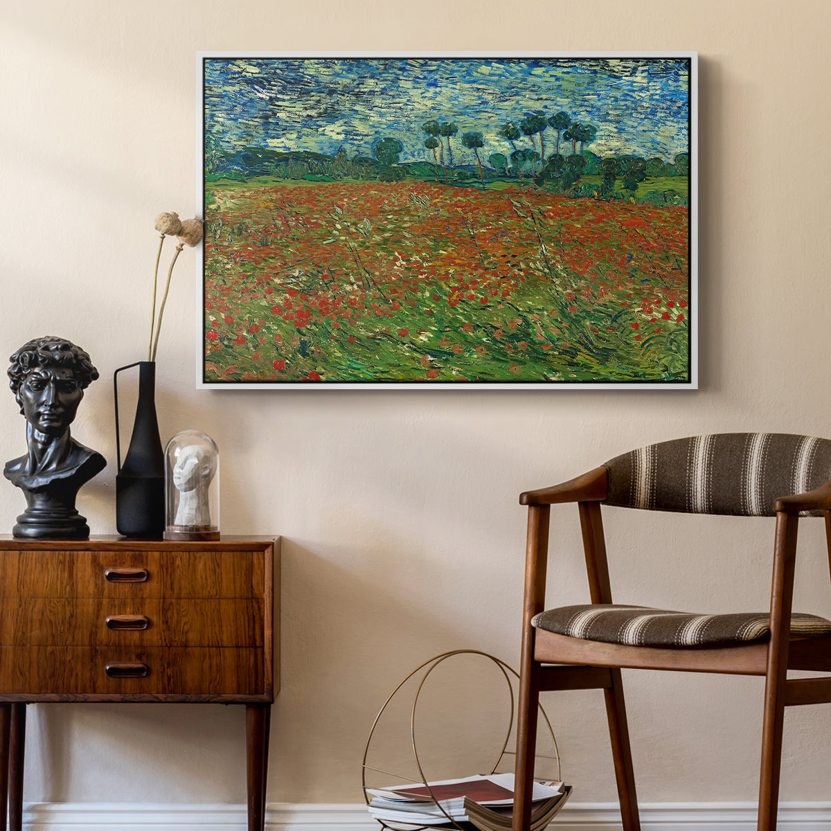 Field with Poppies, 1889 - Floater Framed Canvas Print