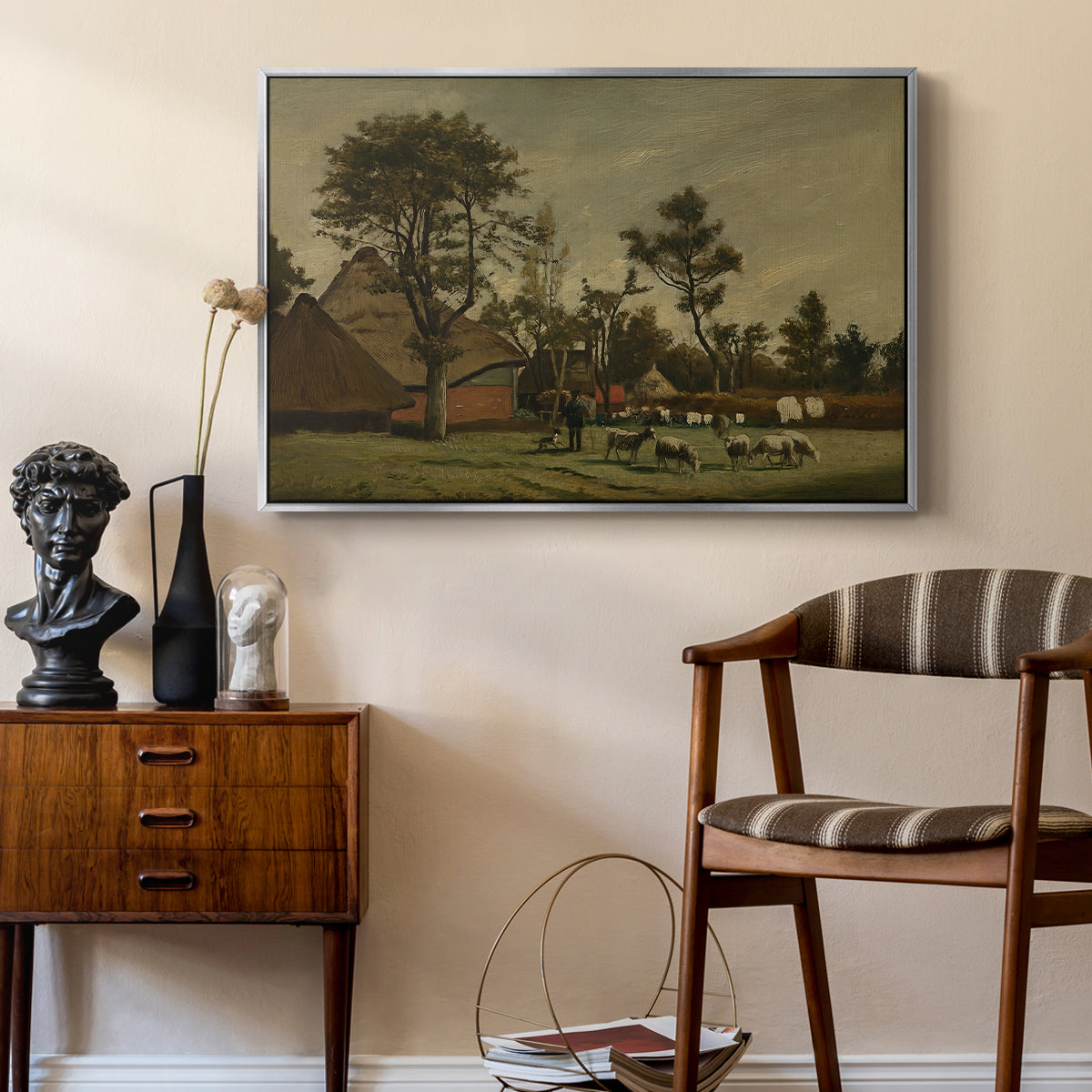 Farmhouse, c. 1865-1875 - Floater Framed Canvas Print