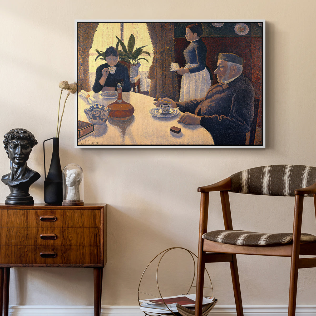 The Dining Room (Breakfast), 1886-1887 - Floater Framed Canvas Print