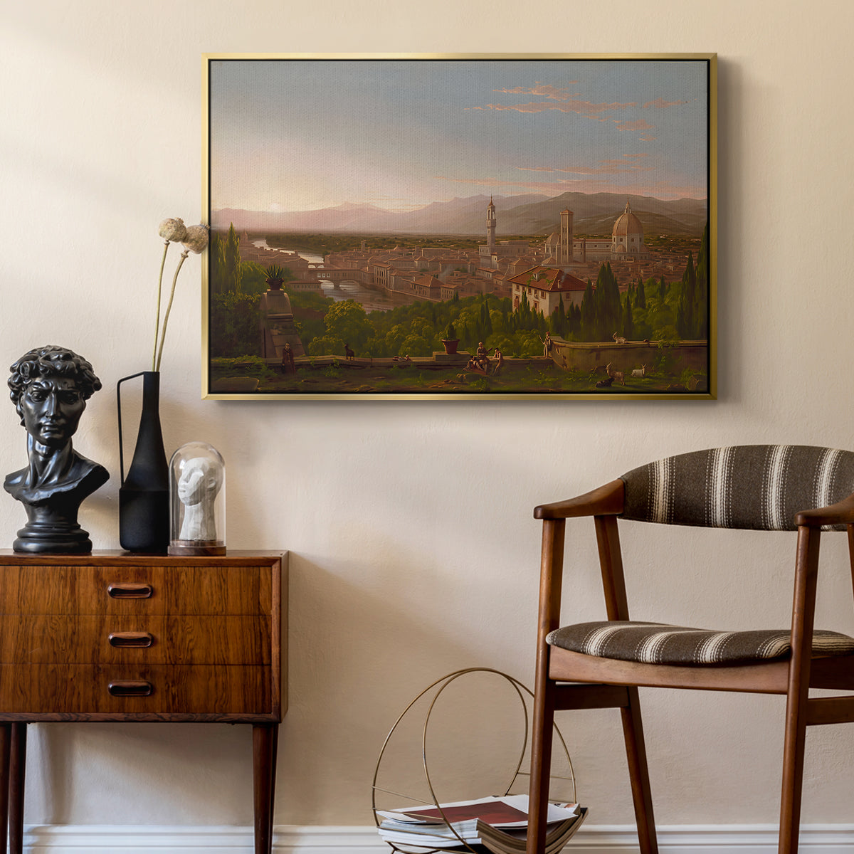View of Florence from San Miniato, 1837 - Floater Framed Canvas Print