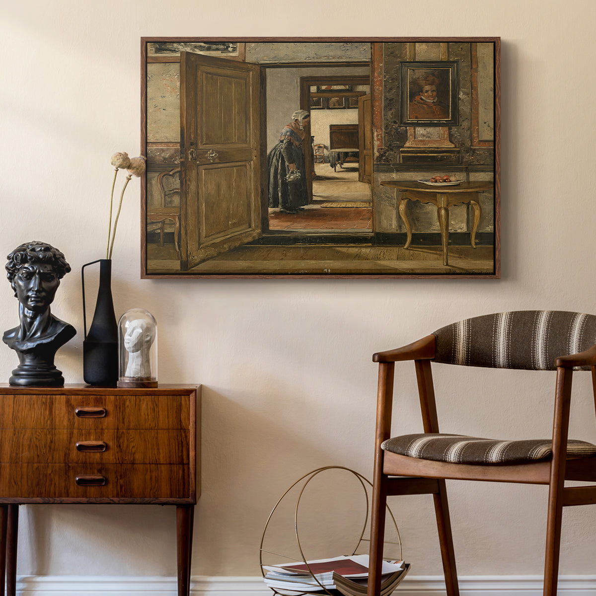 Interior of the Terninck Institution in Antwerp, 1884 - Floater Framed Canvas Print