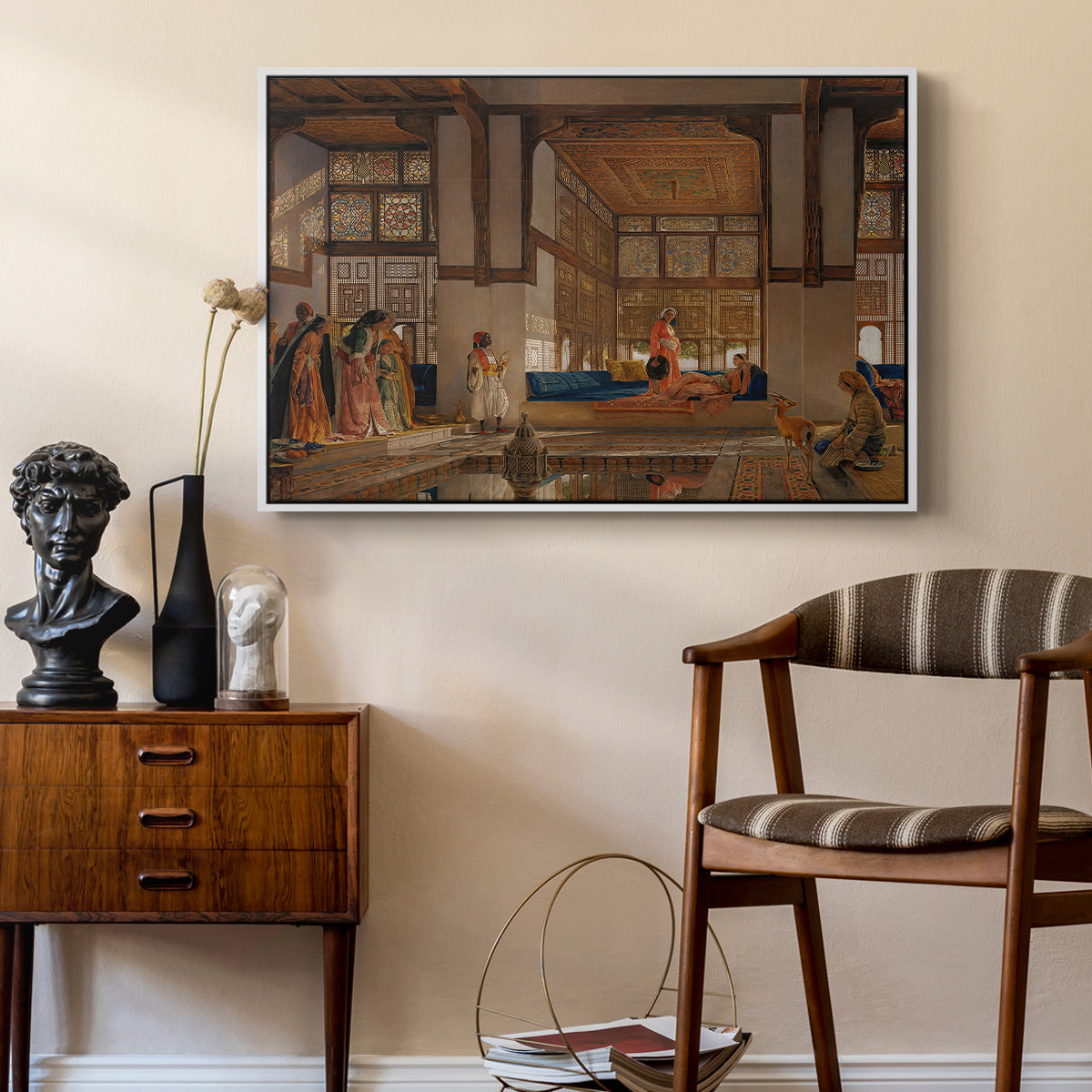 A Lady Receiving Visitors (The Reception), 1873 - Floater Framed Canvas Print