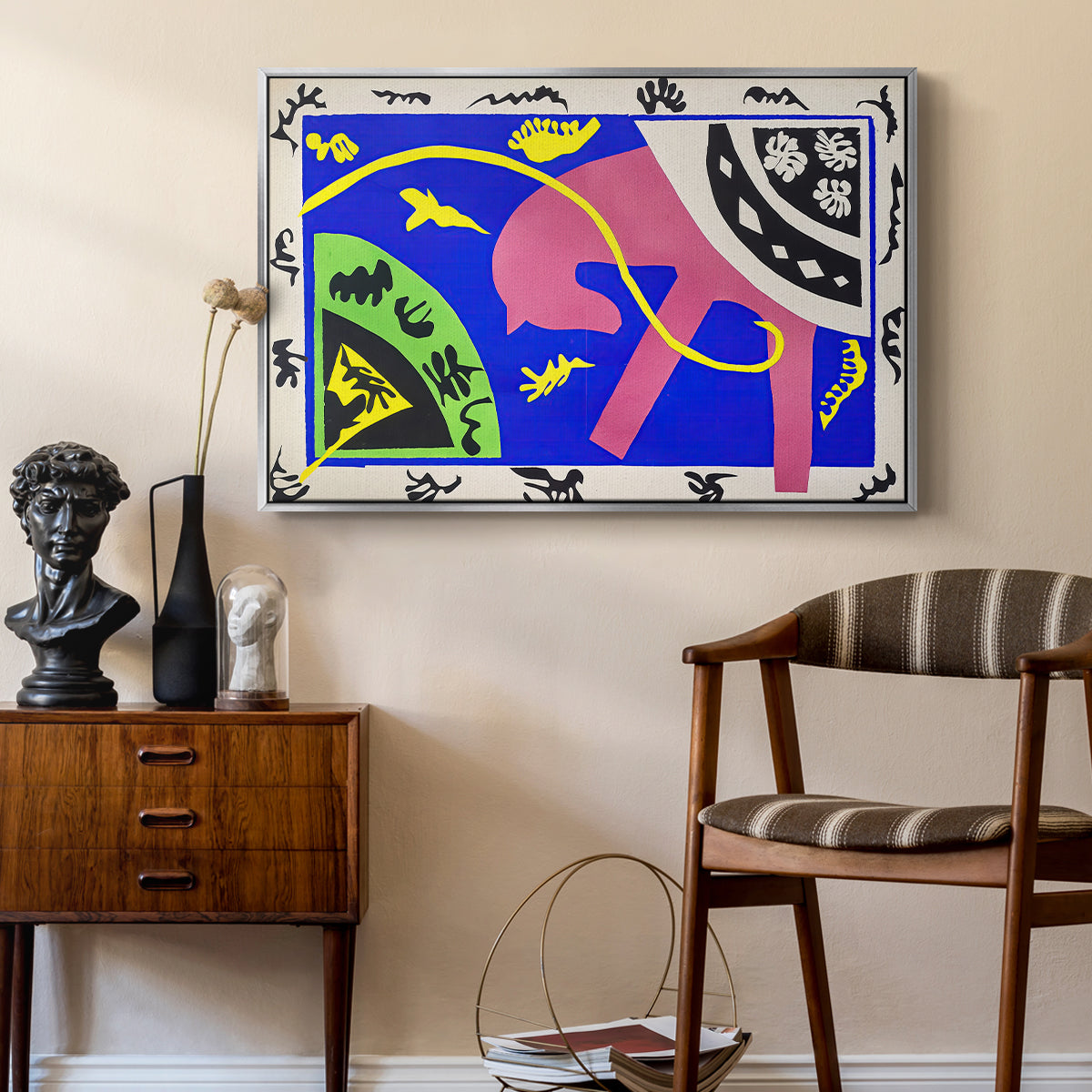 The Horse, the Rider and the Clown, from Jazz, 1947 - Floater Framed Canvas Print