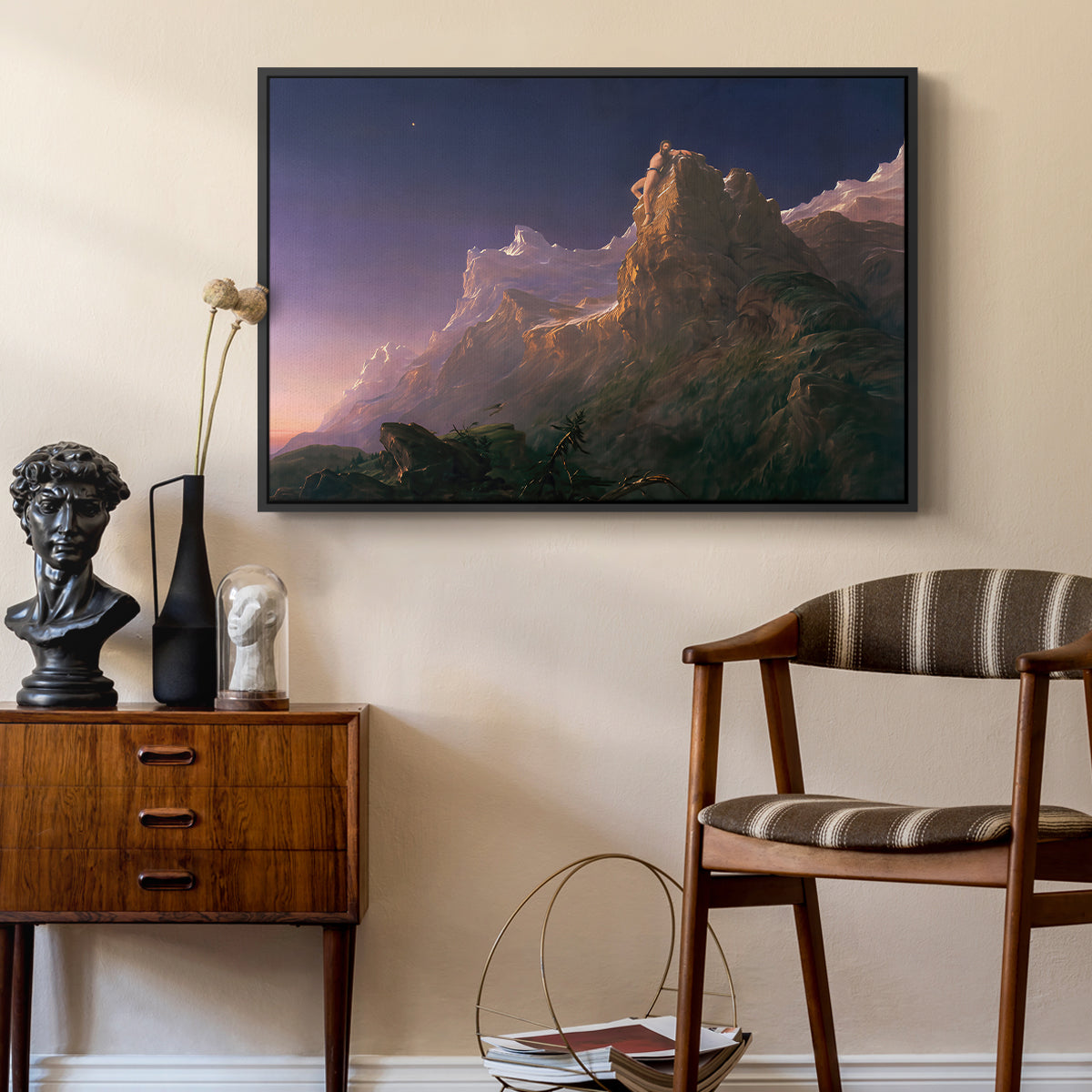Prometheus Bound, 1847 - Floater Framed Canvas Print