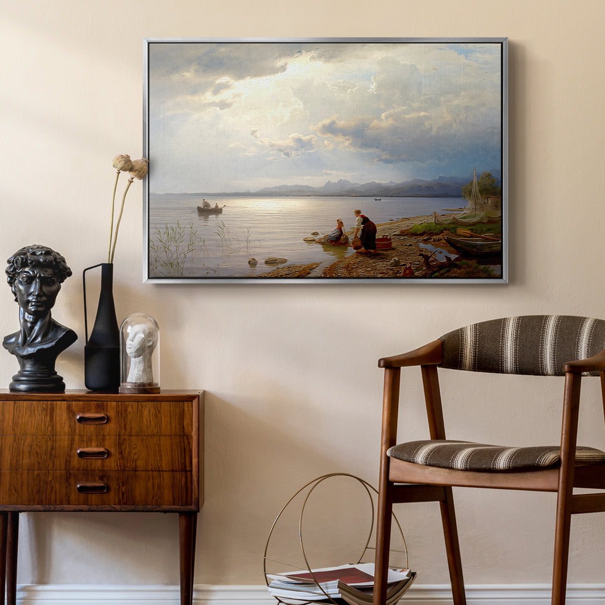 On the Banks of the Chiemsee, 1871 - Floater Framed Canvas Print