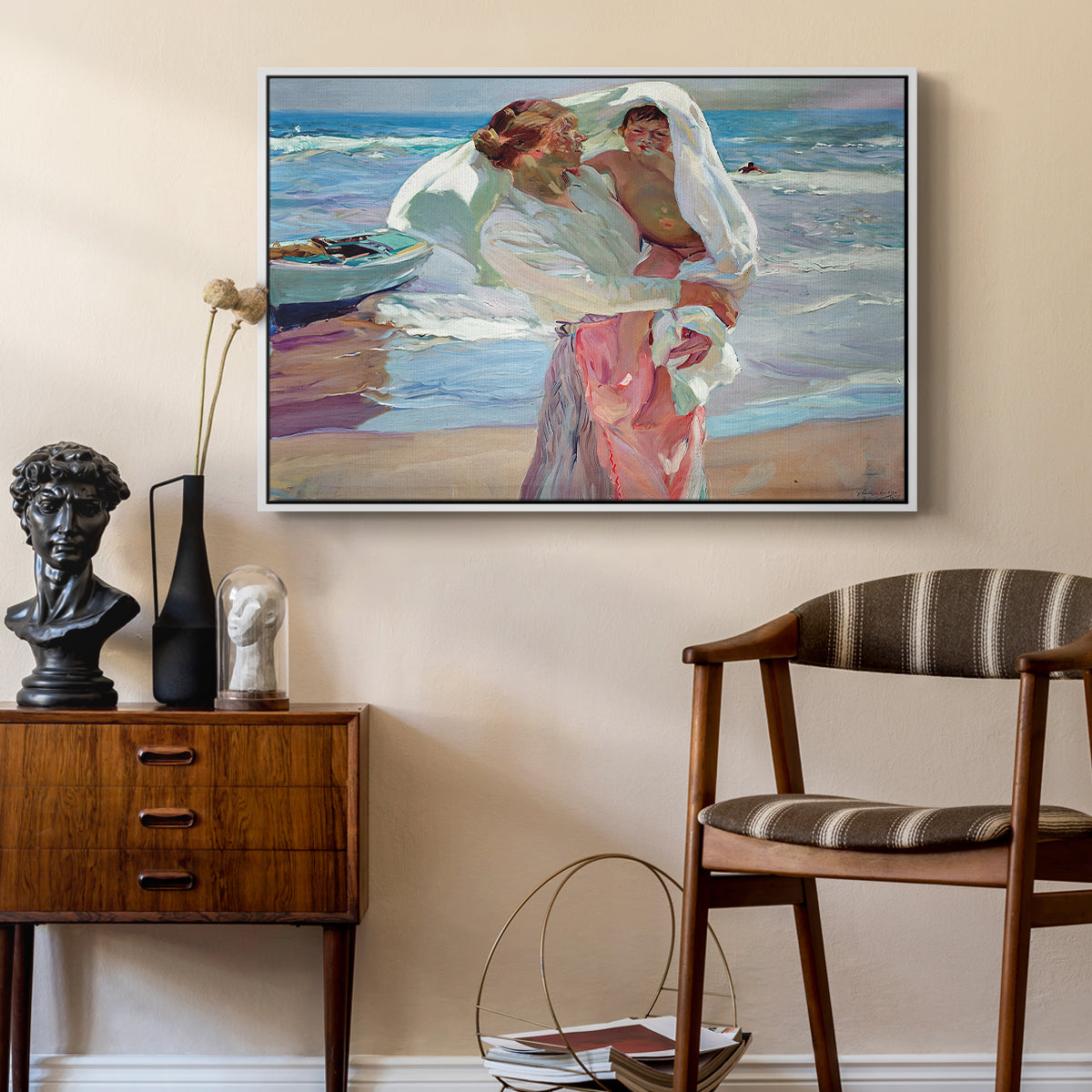 After Bathing, 1915 - Floater Framed Canvas Print