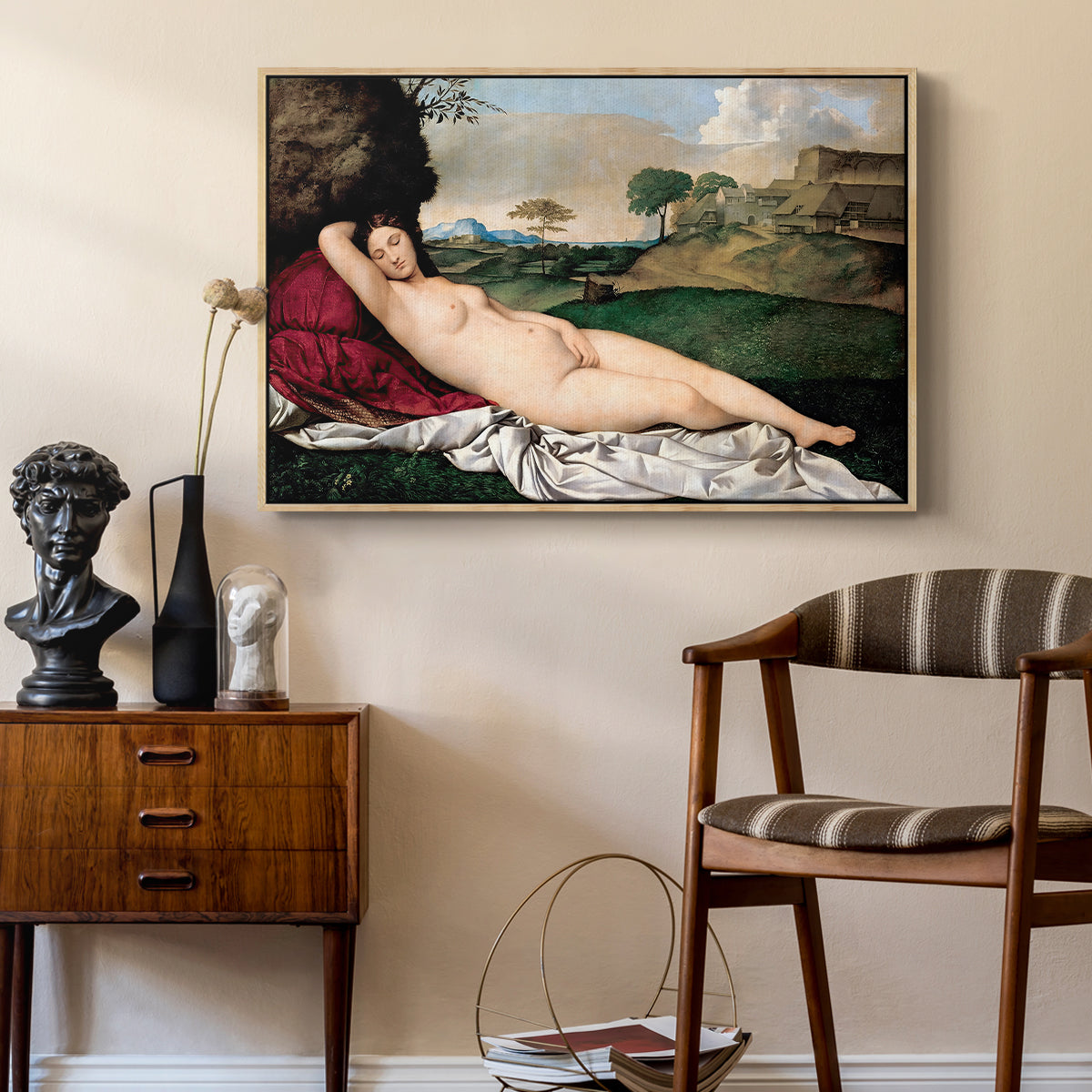 Sleeping Venus, c. 1510 - Floater Framed Canvas Print