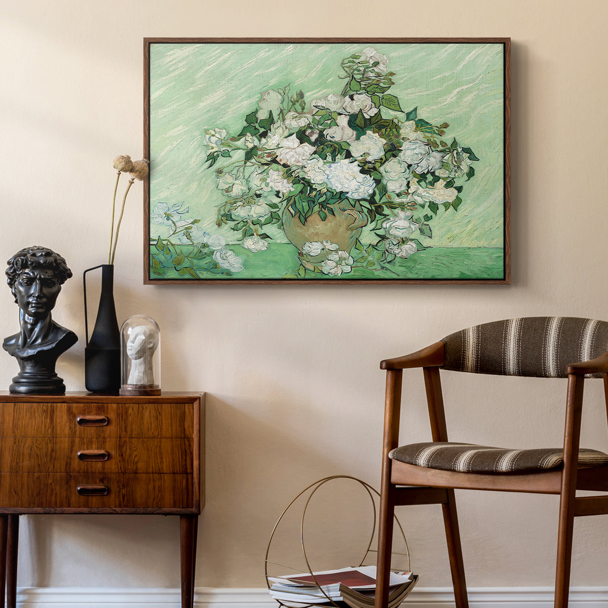 Roses, 1890 - Floater Framed Canvas Print
