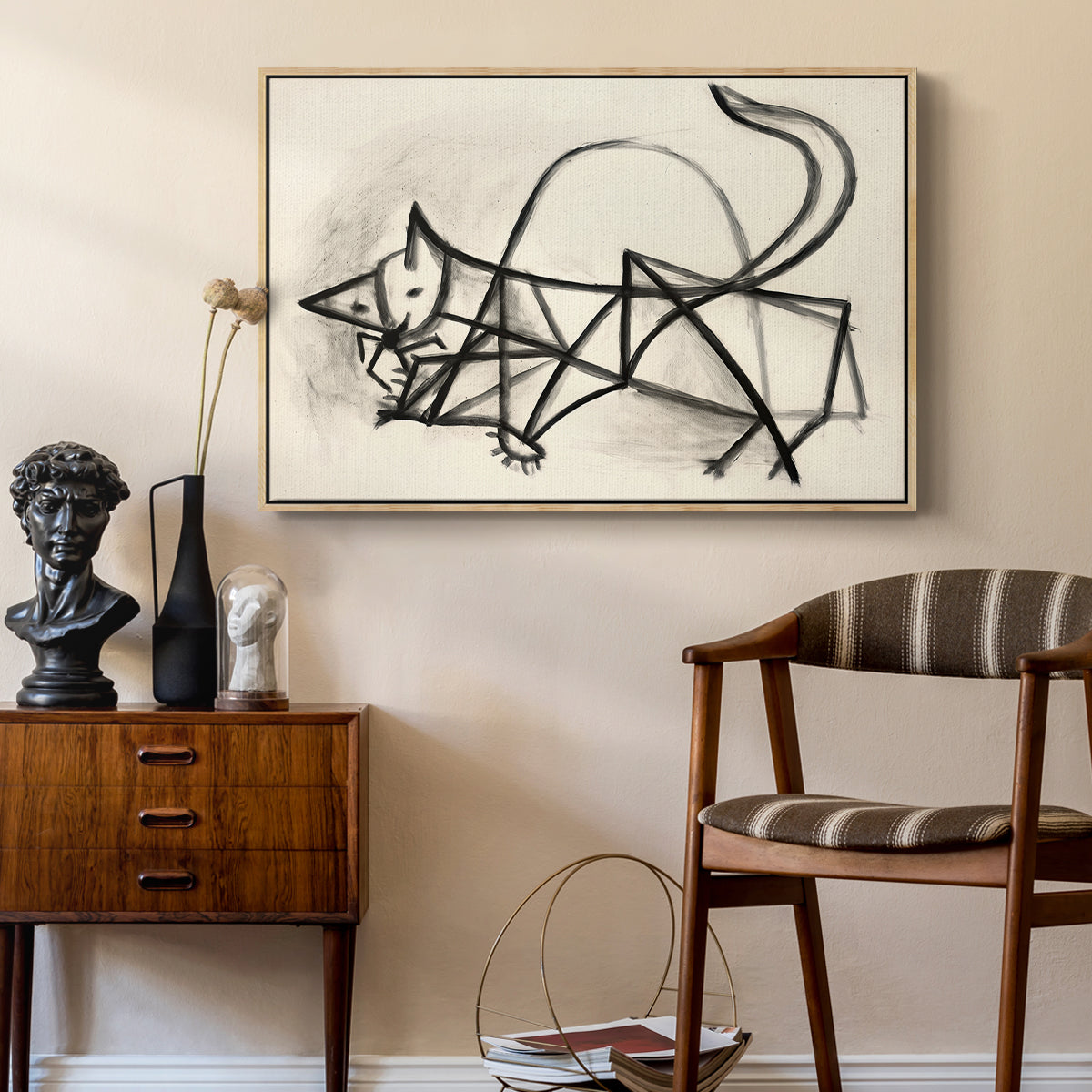 Study of a Cat (Étude de chat), 1946 - Floater Framed Canvas Print