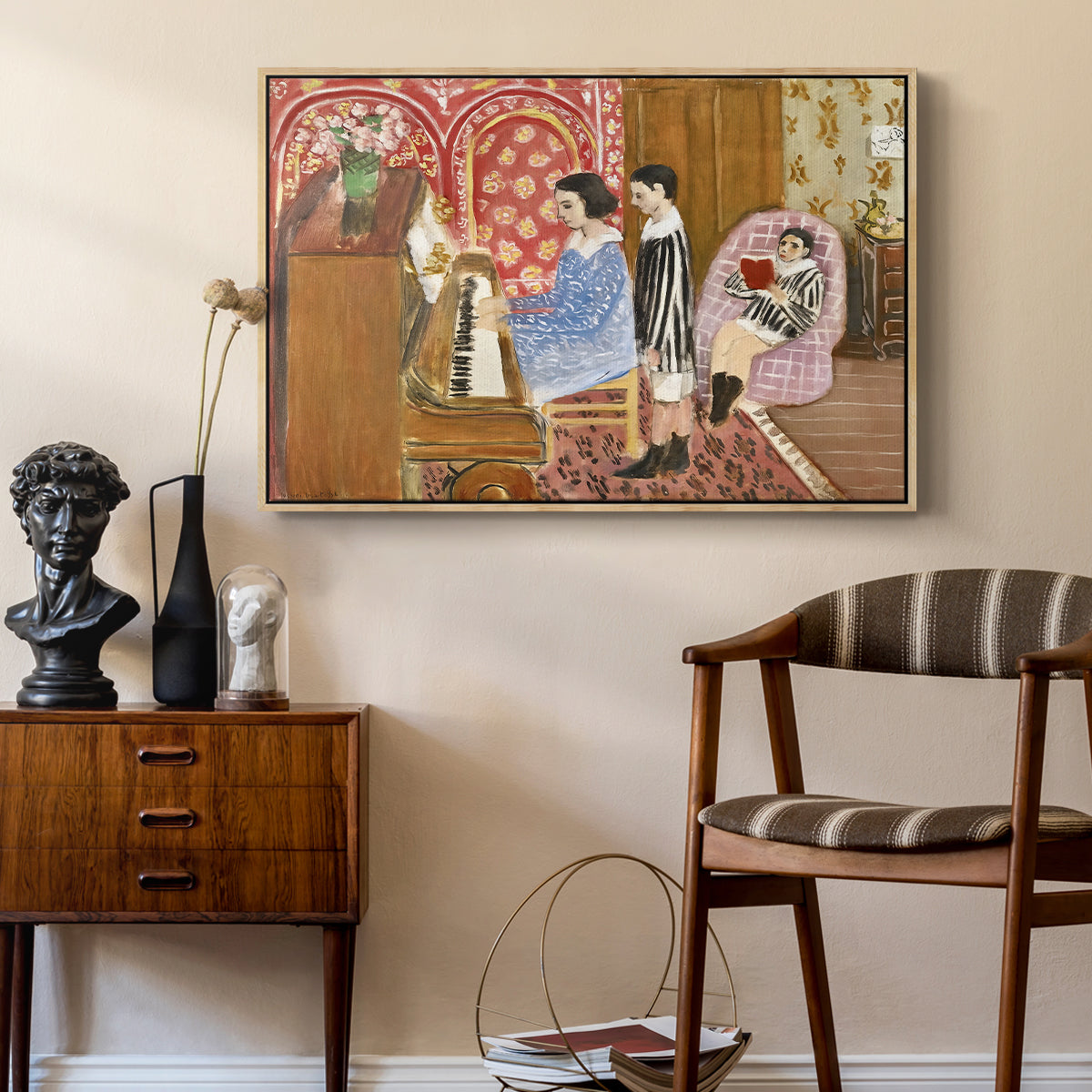 The Piano Lesson, 1923 - Floater Framed Canvas Print