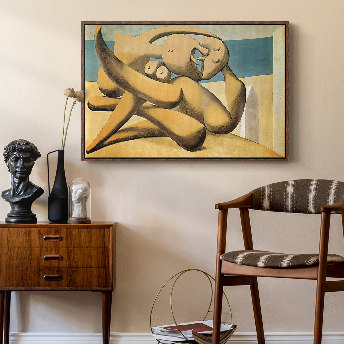 Figures at the Seaside (The Kiss), 1931 - Floater Framed Canvas Print