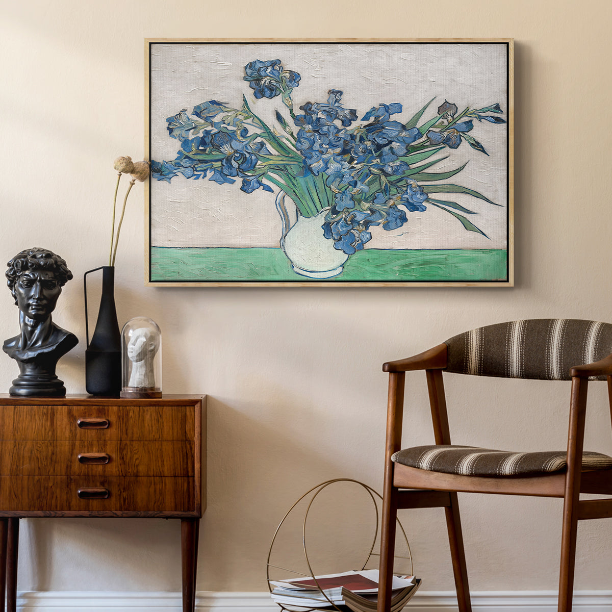 Irises, 1890 - Floater Framed Canvas Print