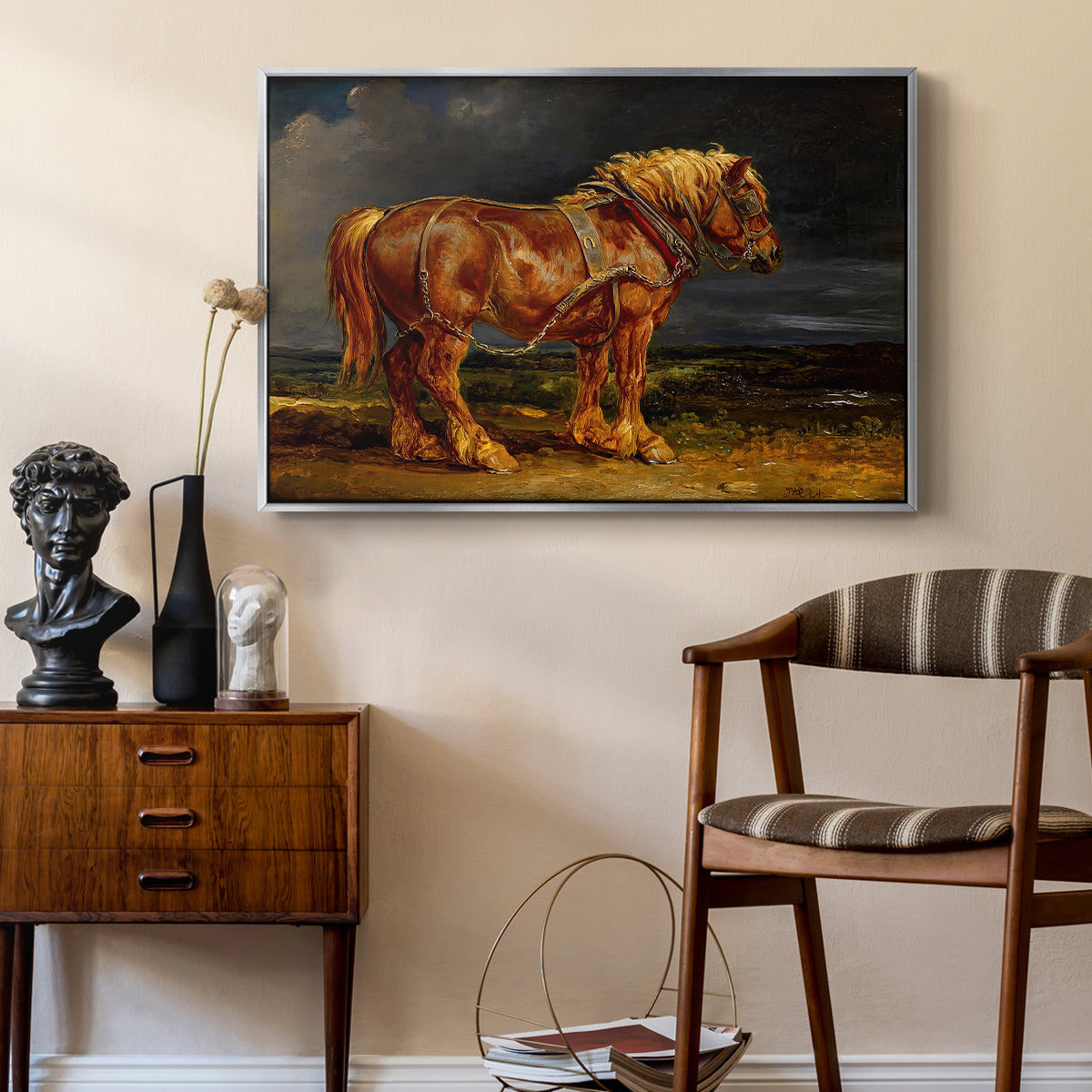 The Shire Horse Elephant in an Extensive Landscape, c. 1850s - Floater Framed Canvas Print