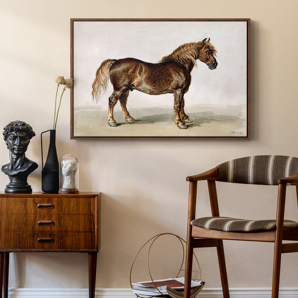 A Cart-Horse - Floater Framed Canvas Print