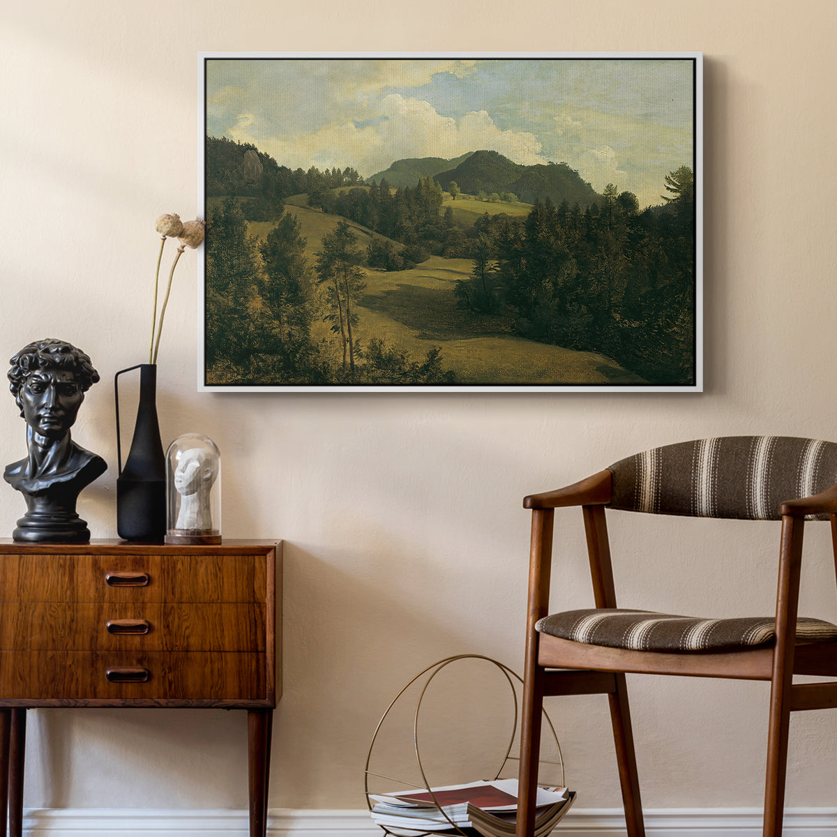 Landscape near Miesenbach, c. 1830 - Floater Framed Canvas Print