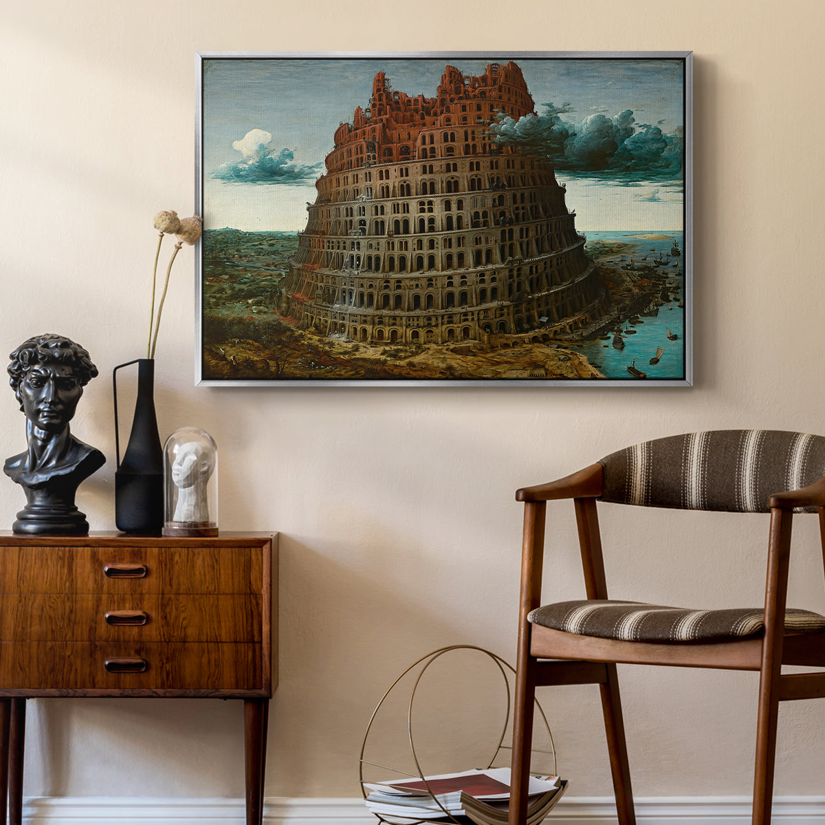 The Tower of Babel, c. 1568 - Floater Framed Canvas Print