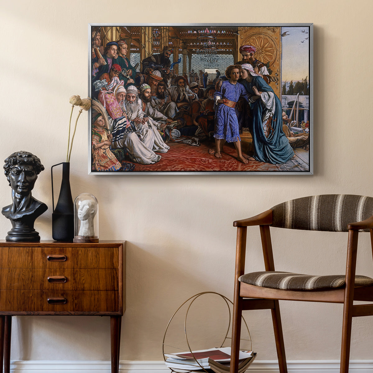 The Finding of the Saviour in the Temple, 1854-1860 - Floater Framed Canvas Print