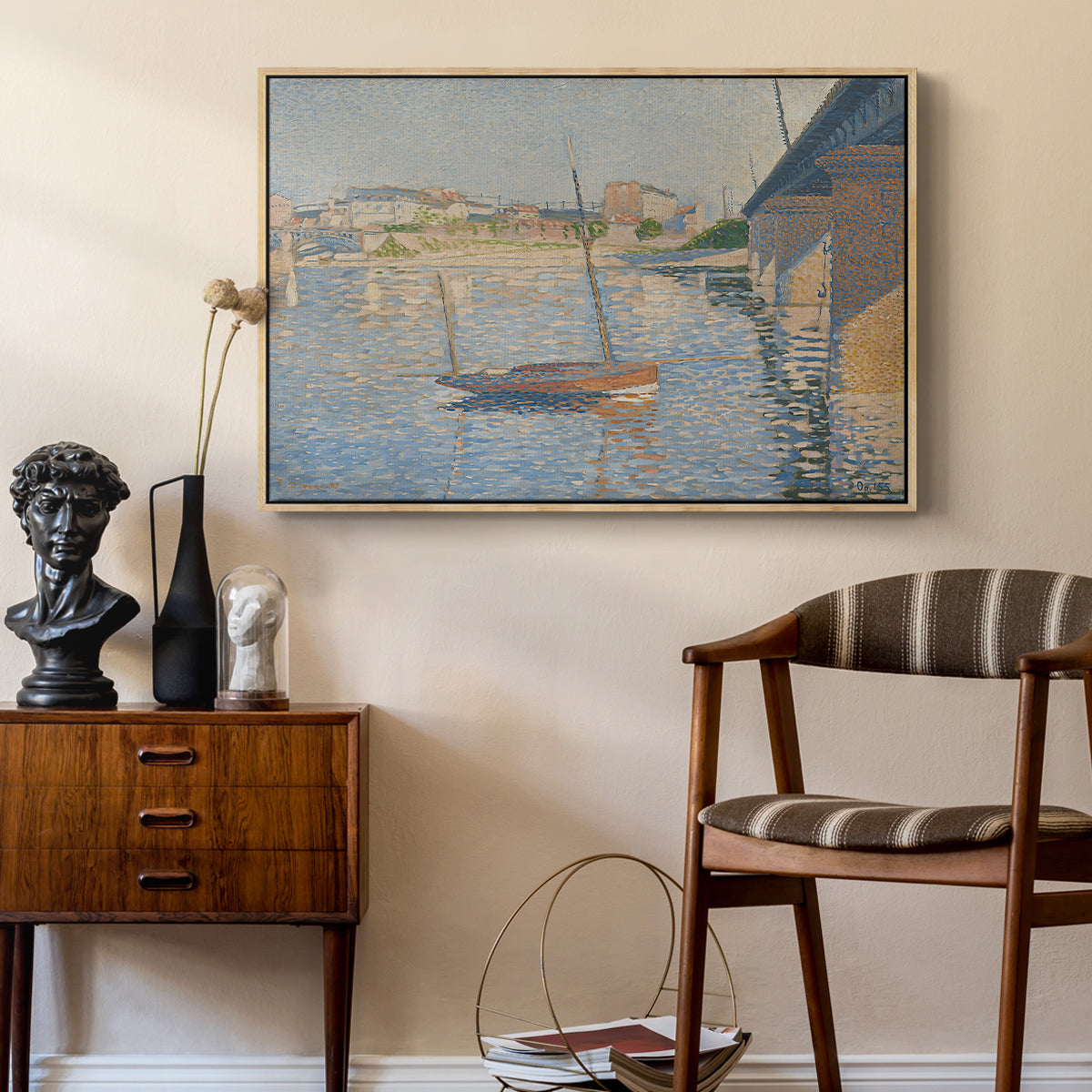 Le Clipper, Asnières, 1887 - Floater Framed Canvas Print