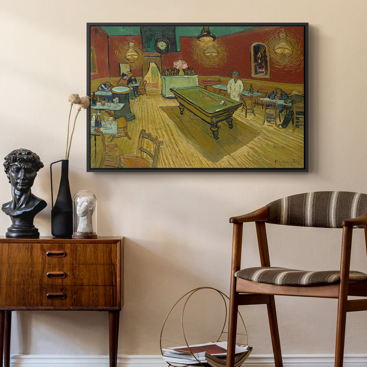 The Night Café, 1888 - Floater Framed Canvas Print