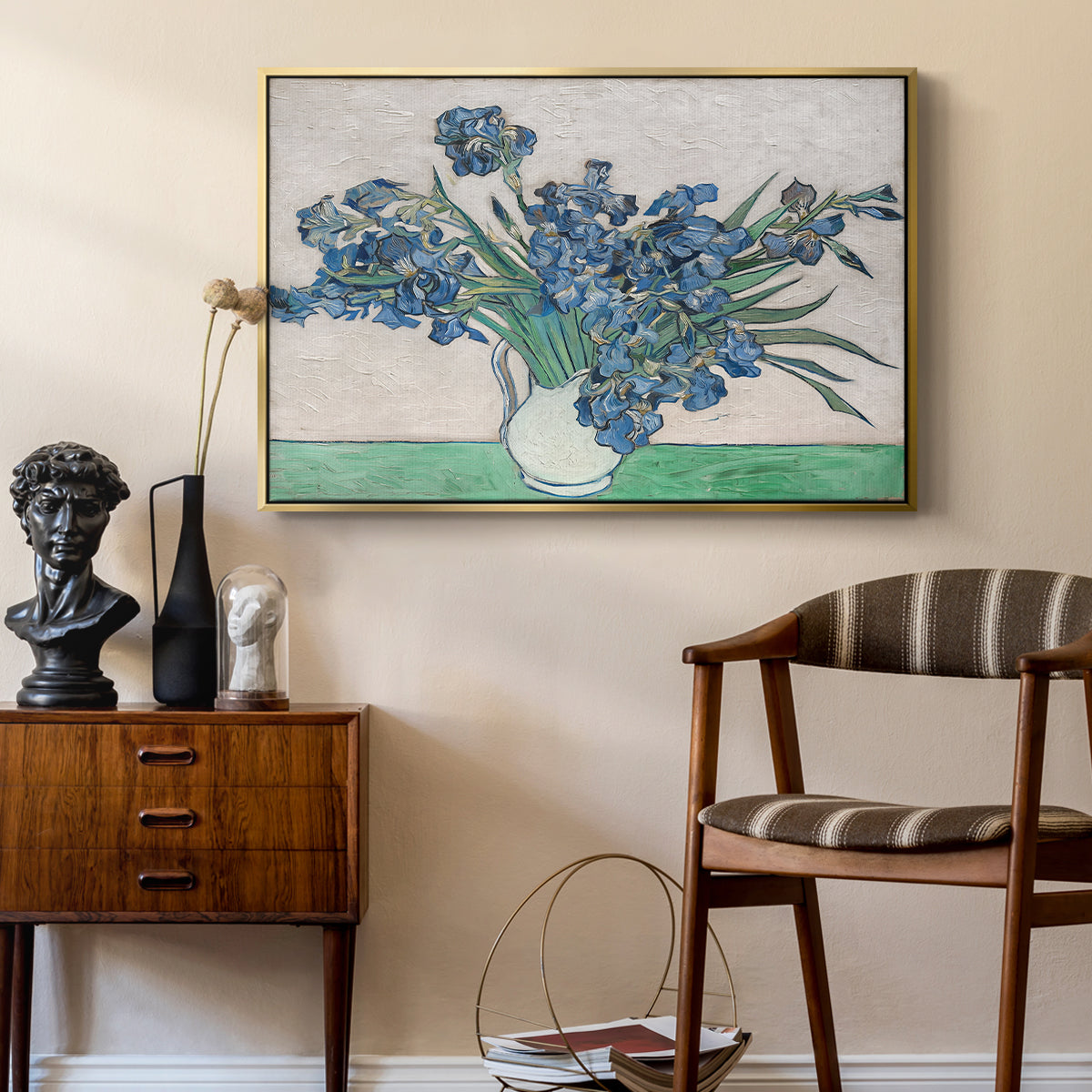 Irises, 1890 - Floater Framed Canvas Print